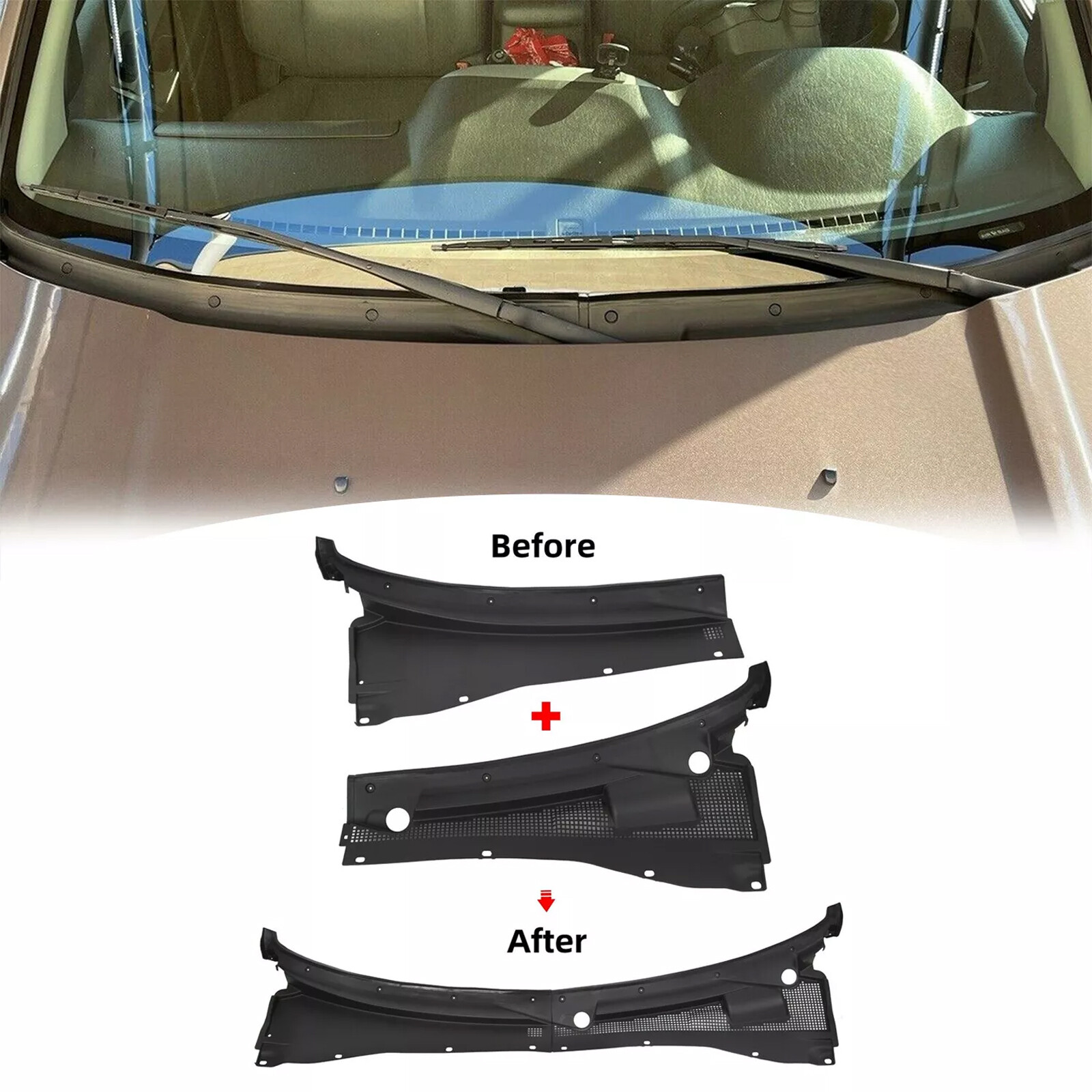 For 01-07 Ford Escape 05-07 Mercury Mariner Pair Windshield Wiper Cowl Panel