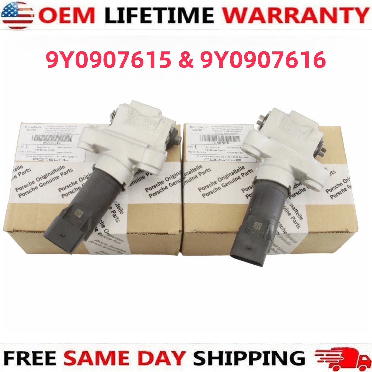 OEM Rear Left+Right Parking Brake Motor 9Y0907615 9Y0907616 For Porsche AUDI