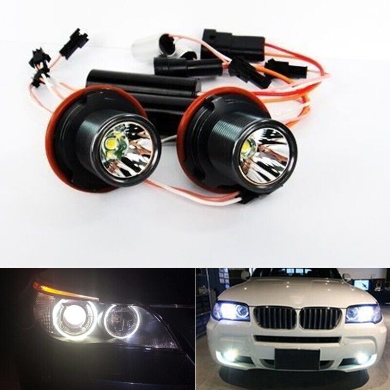 2x LED Angel Eye Halo Ring Lights 10W Bulb For BMW E39 E60 X5 E53 E63 E65 X3 M5