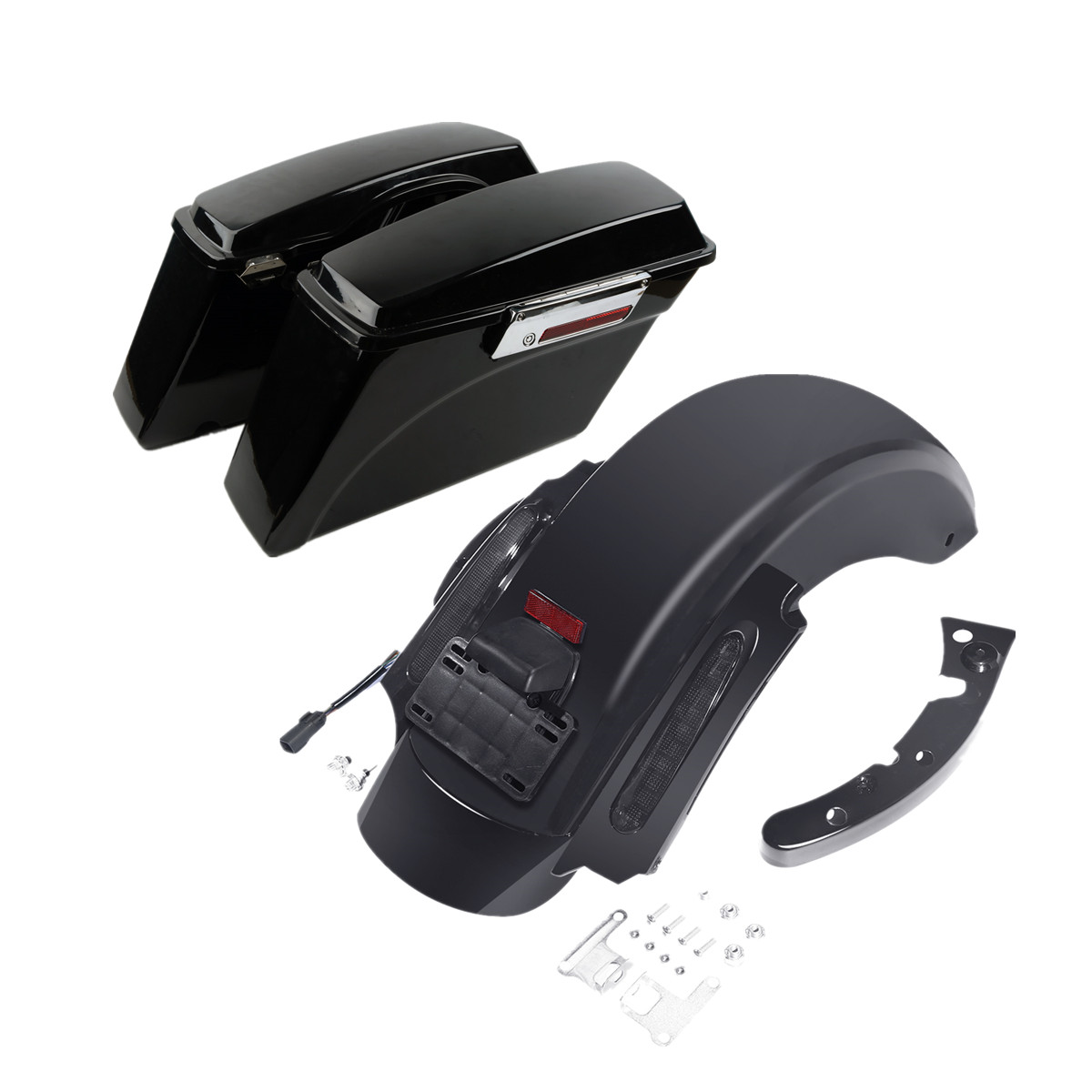 Hard Saddlebags &LED Rear Fender For Harley Touring Street Road Glide 09-13 10