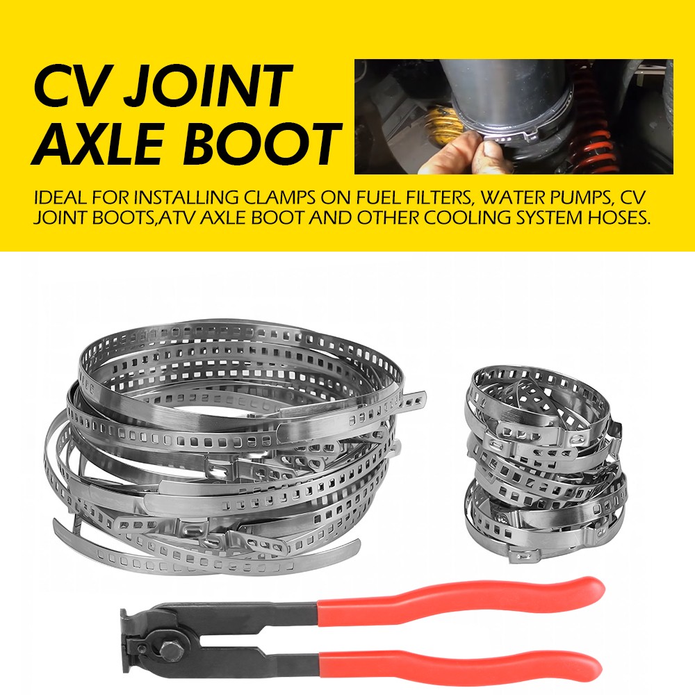 Universal Adjustable Axle CV Joint Boot Crimp Clamps Clamp Pliers Tool 20Pcs US