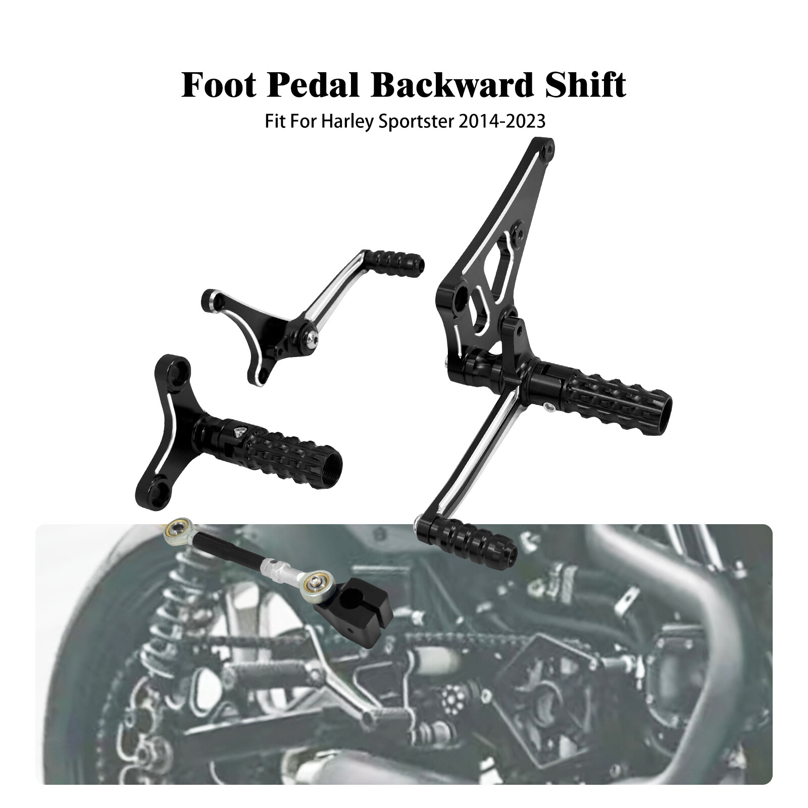 Rear Foot Controls Shift Levers Linkages FIt For Harley Sportster 883 1200 14-23 Rear Foot Controls Shift Levers Linkages FIt For Harley Sportster 883 1200 14-23