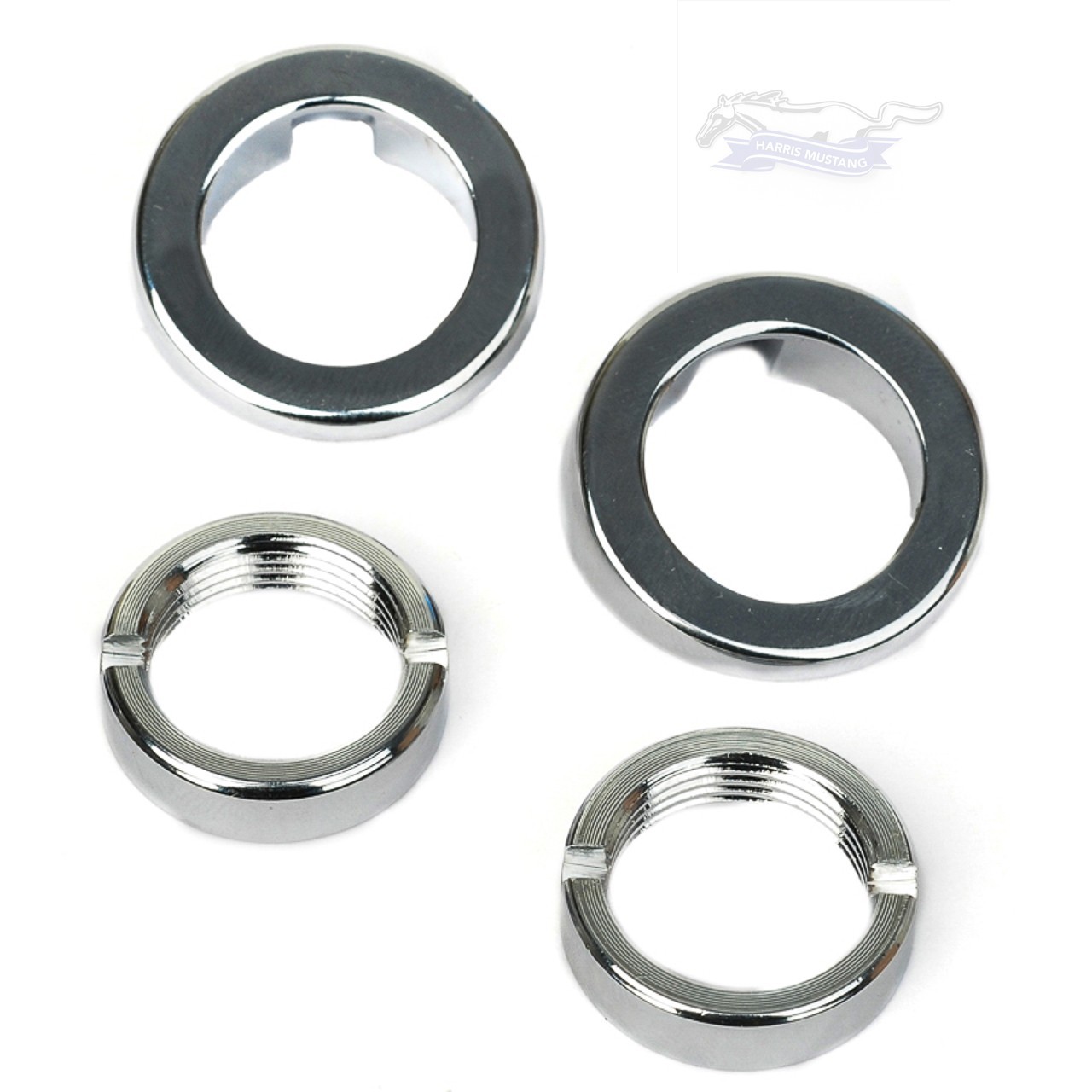 1964 1/2 1965 Mustang Windshield Wiper Bezel & Nut Kit - C5ZZ-17514-K