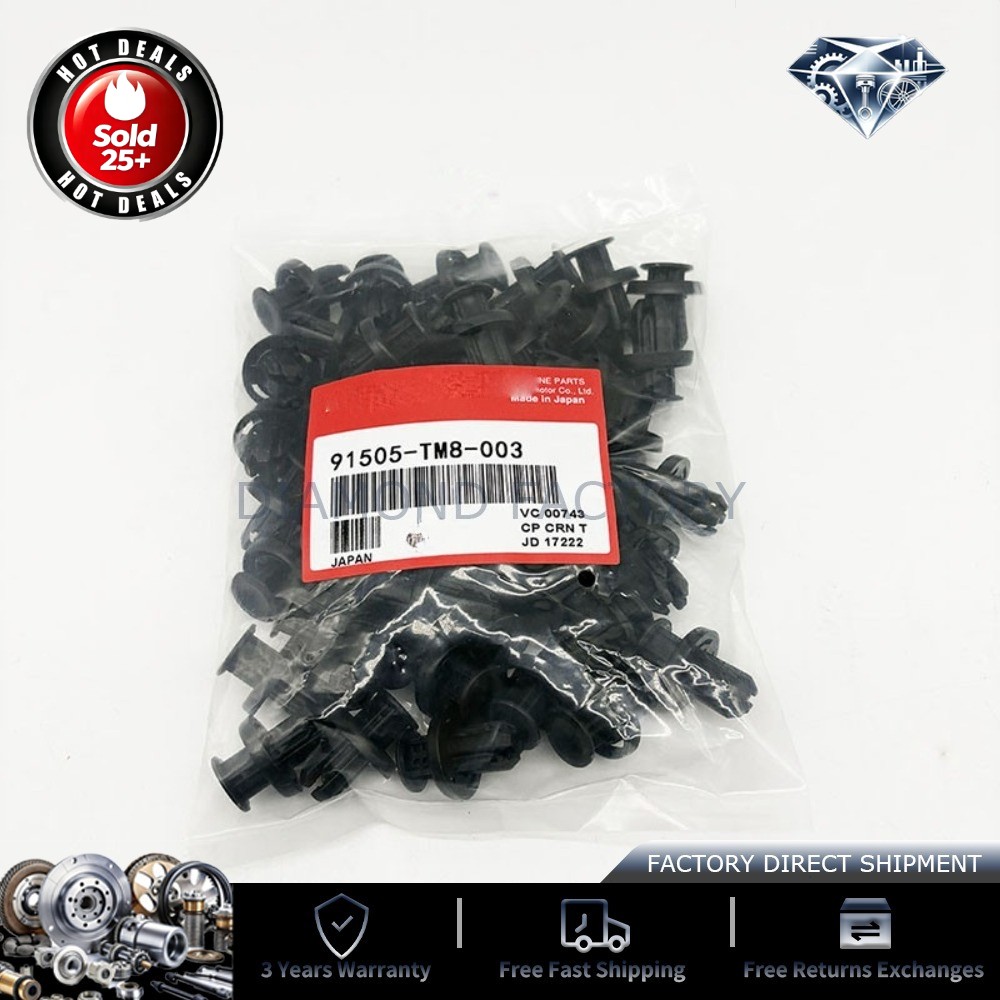 NEW 100PCK for HONDA BUMPER / UNDER COVER RETAINER CLIP 91505-TM8-003 US