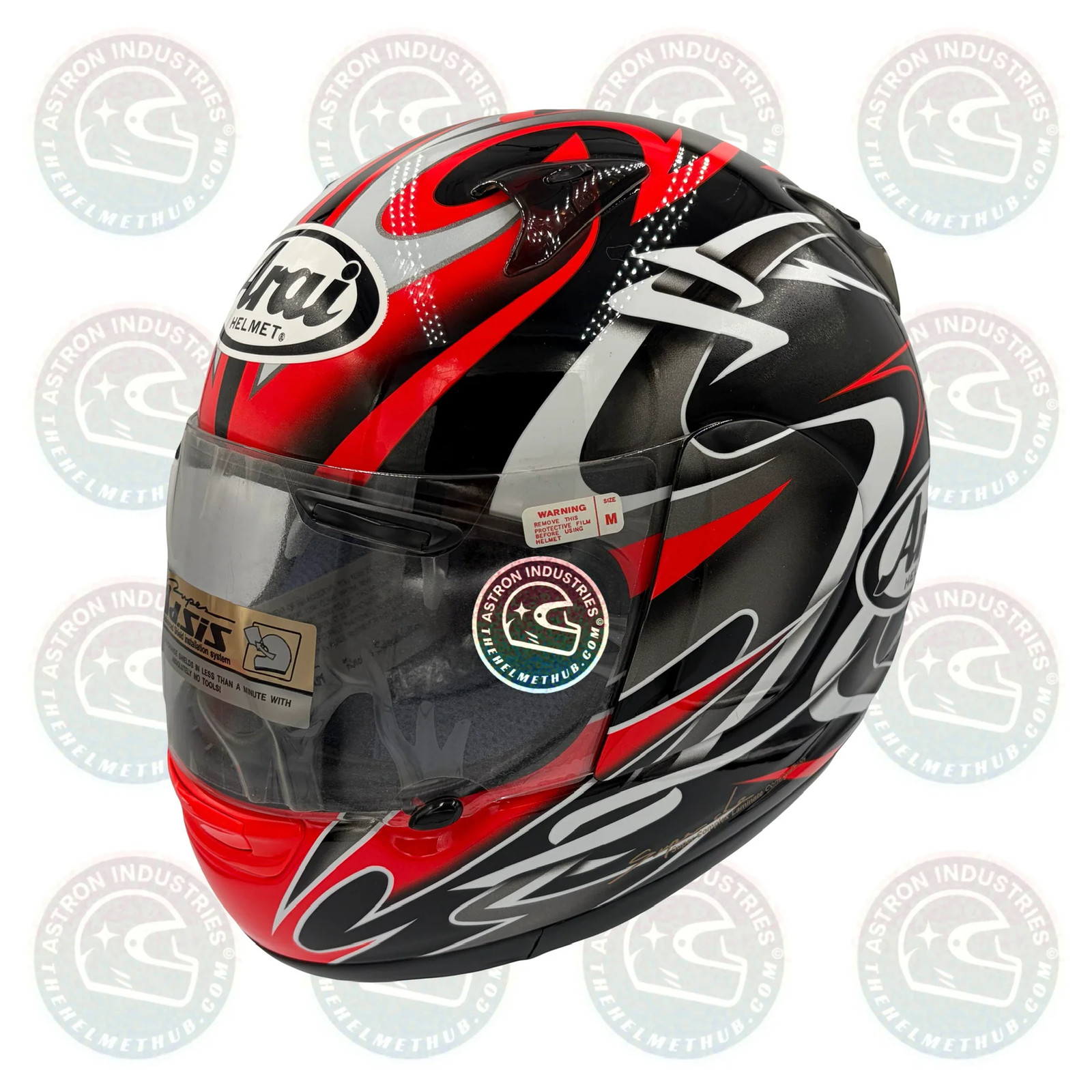 Arai Quantum 2 Twisted Black and Red Motorcycle Helmet - M - NOS - QR Discount