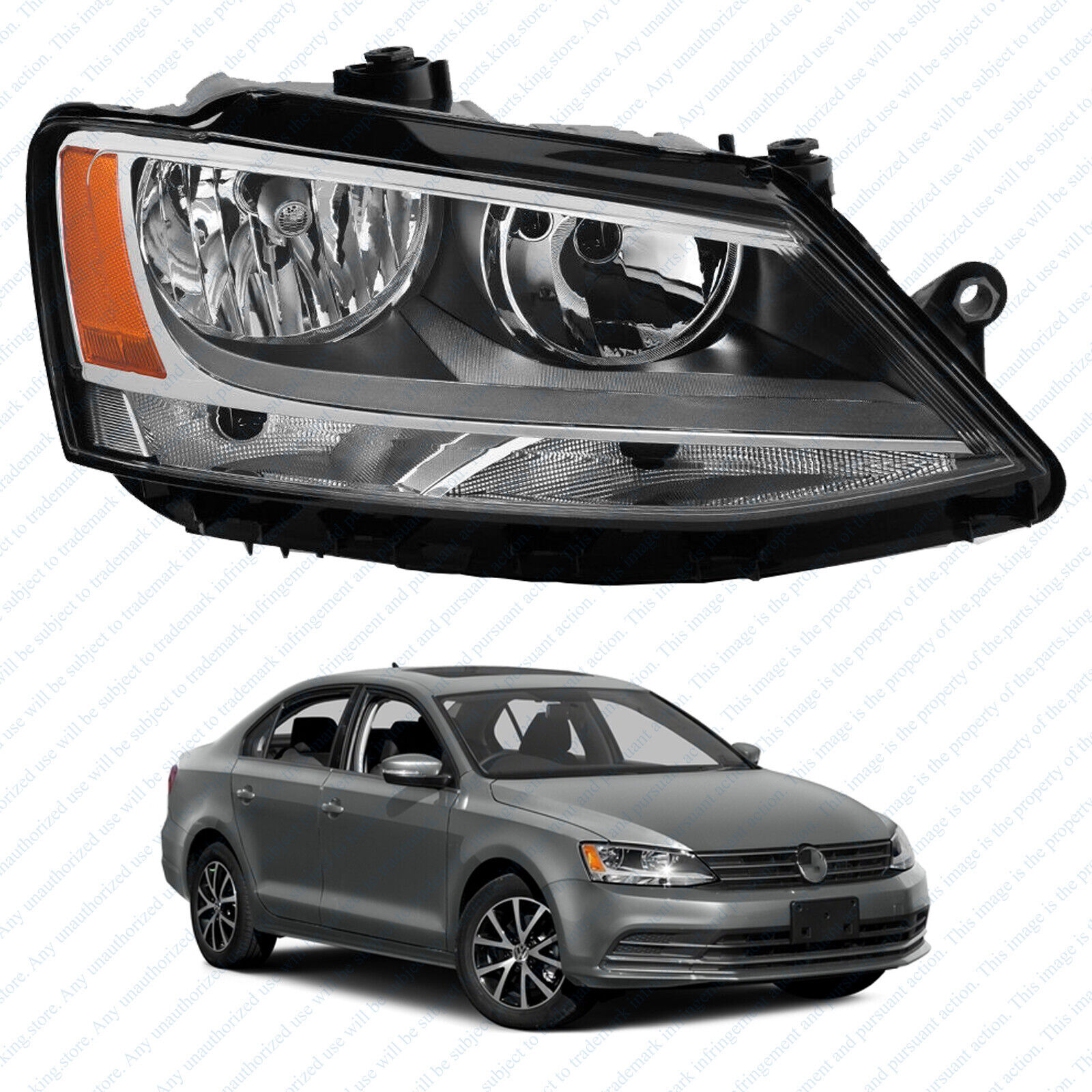 For 2011 2018 Volkswagen Jetta Halogen Headlight Assembly Right Passenger Side