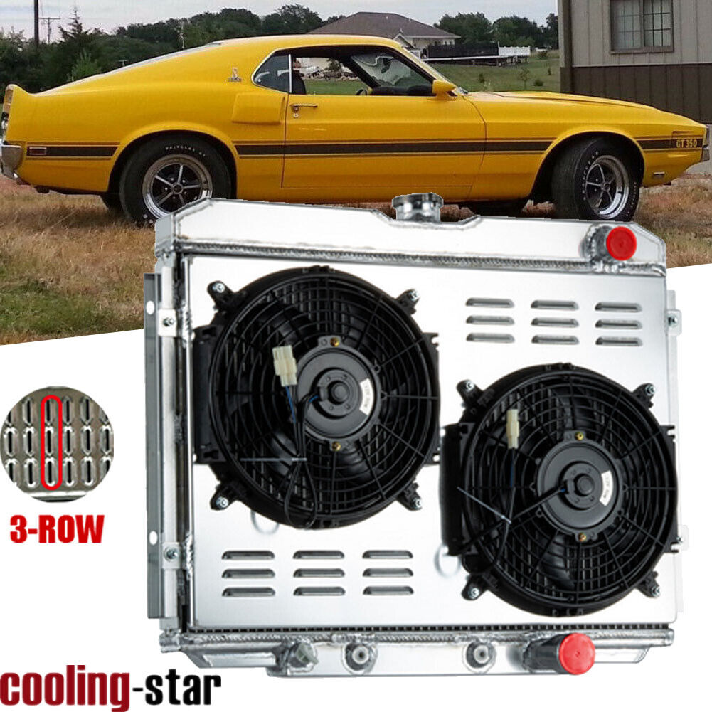 3 Row Radiator+Shroud Fan fits 67 68 69 70 Ford Mustang Mercury Cougar V8 24\