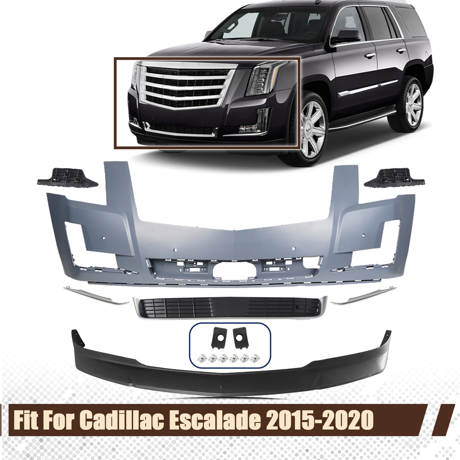 For 2015-2020 Cadillac Escalade & ESV Front Bumper Cover Lower Grill Kit w/ Hole