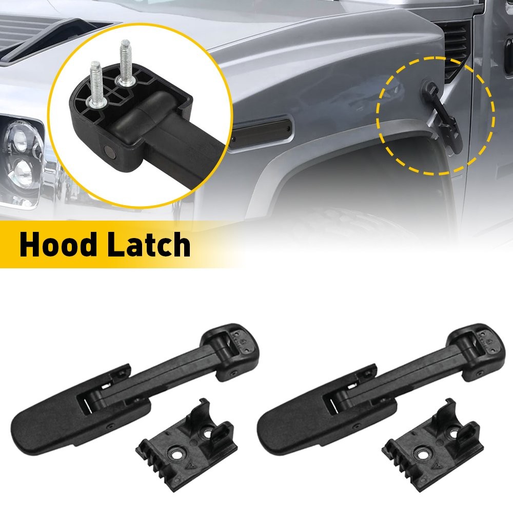 For 2003-2008 GMC C6500 Topkick Hummer H2 2PCS Black Hood Latch 15097841 US