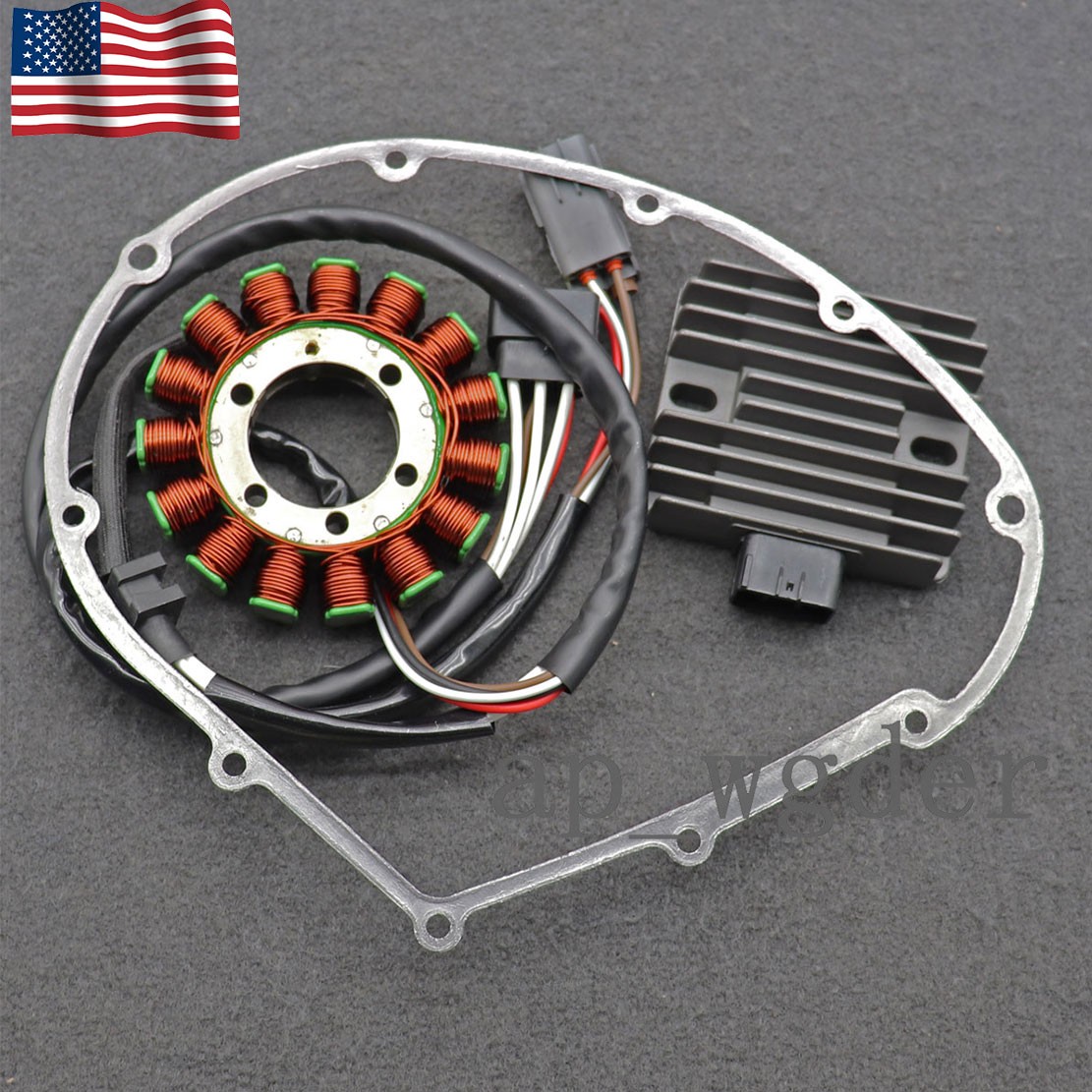 Stator&Voltage Regulator+Gasket Fit Kawasaki VN900 Vulcan Custom 21003-0053 Stator&Voltage Regulator+Gasket Fit Kawasaki VN900 Vulcan Custom 21003-0053