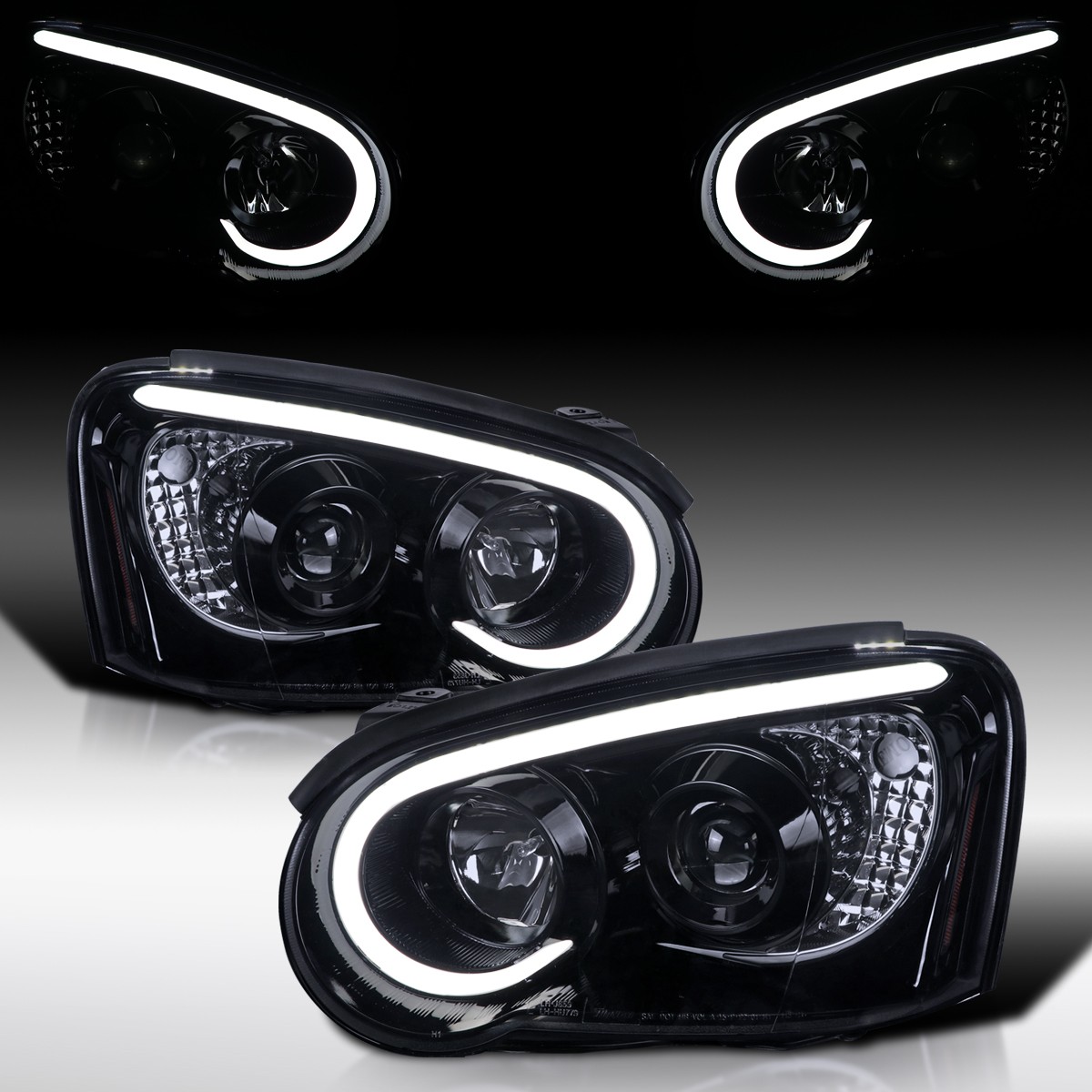 Smoke Fit 2004-2005 Subaru Impreza WRX STI Outback LED Tube Projector Headlights Smoke Fit 2004-2005 Subaru Impreza WRX STI Outback LED Tube Projector Headlights
