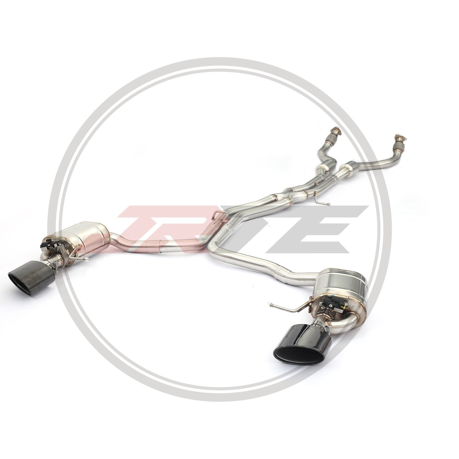 For Audi A6 A7 C8 3.0 SS Valve Catback Exhaust system RS-Style With Front Pipe