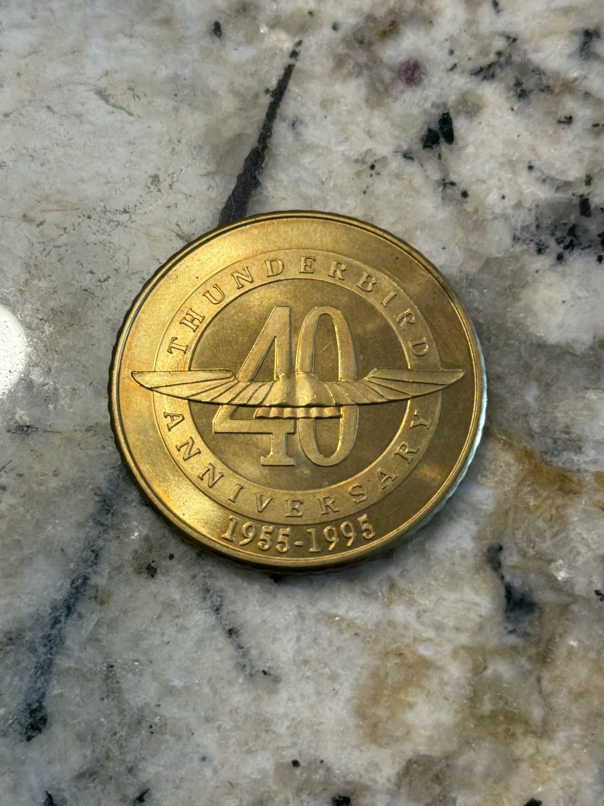 RARE VINTAGE 1994 FORD THUNDERBIRD 40th ANNIVERSARY COMMEMORATIVE MEDAL COIN 