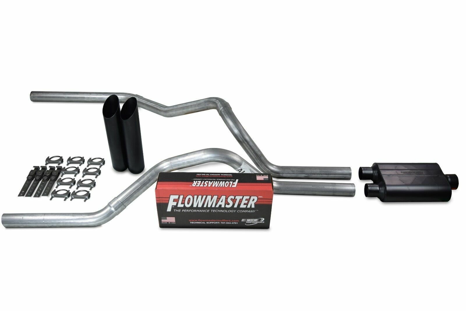 94-03 Dodge Ram Includes Flowmaster Super 44 Mandrel Dual Truck Exhaust BLK Tip