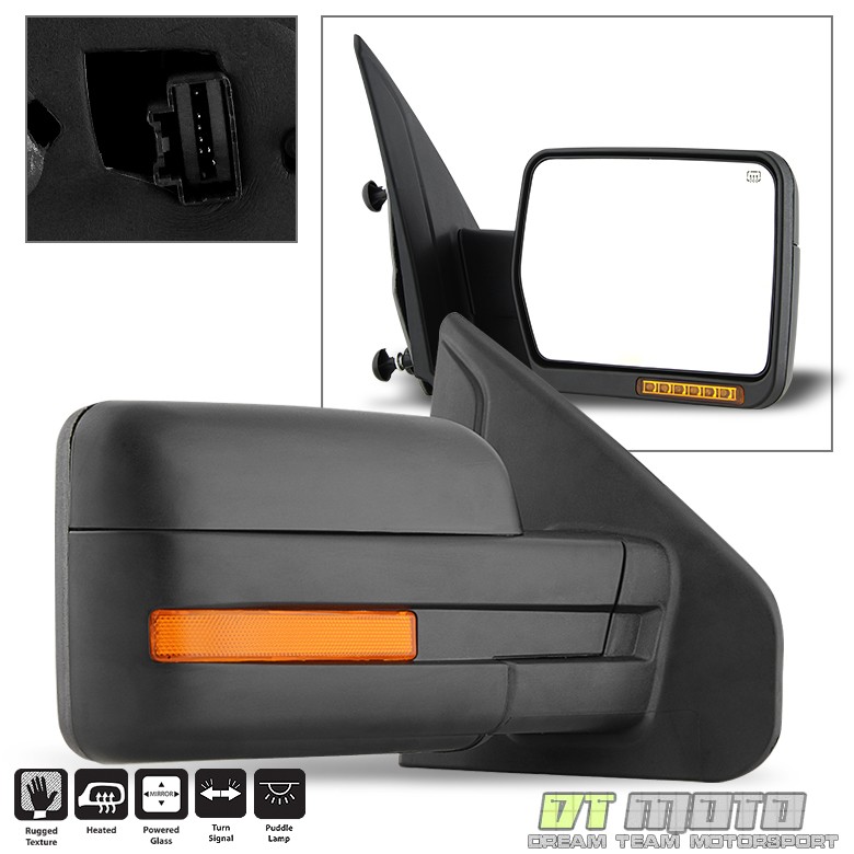 2007-2014 Ford F150 Power+Heated+LED Signal+Puddle View Mirror Right Passenger 2007-2014 Ford F150 Power+Heated+LED Signal+Puddle View Mirror Right Passenger