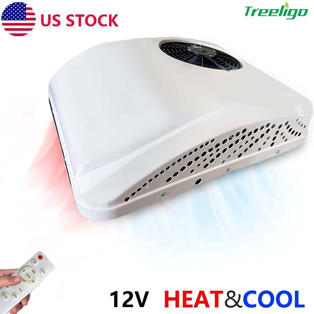 Treeligo 12V RV Air Conditioner Kit Heat & Cool Rooftop Truck Electric AC Unit