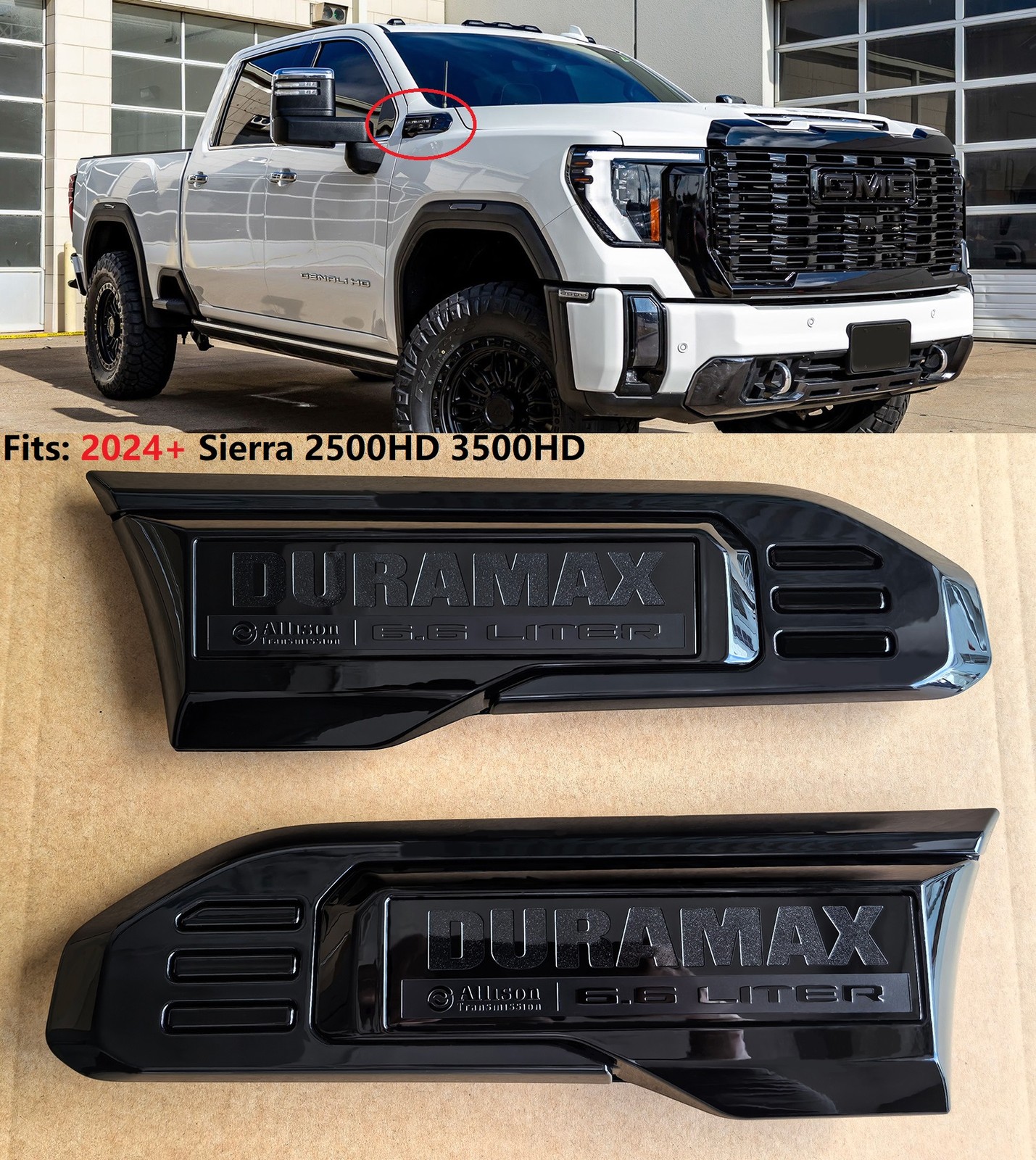 OEM 2024+ 6.6L Duramax Diesel Vent Emblem for GMC Sierra 2500HD 3500HD Black