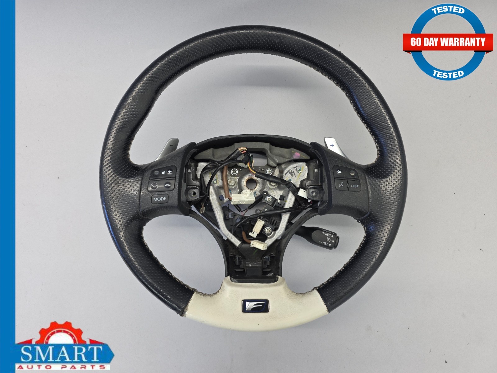 Lexus ISF Steering Wheel Black/White Perforated Leather 08-14OEM Shifter Paddles