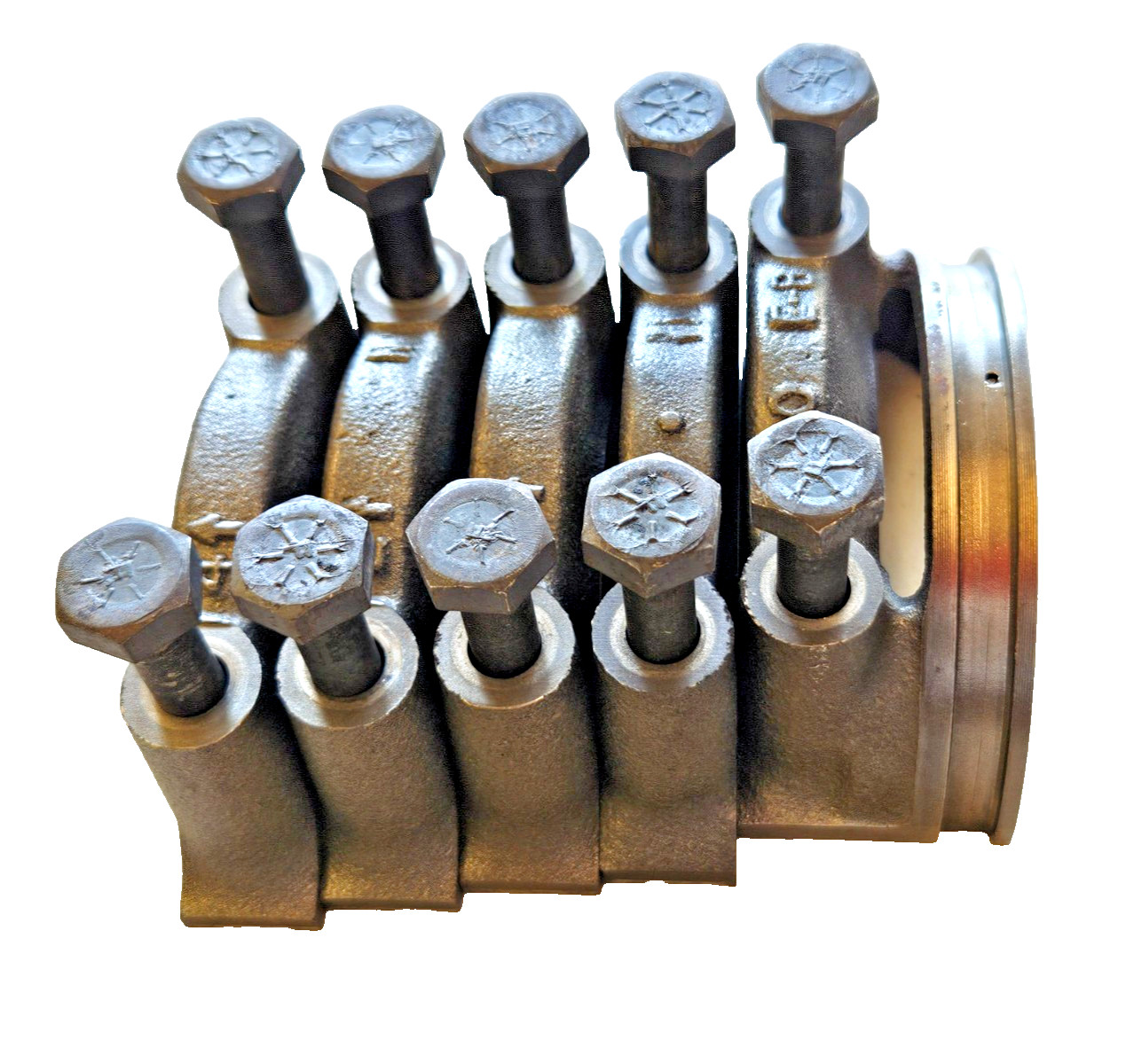 Ford SB 289 OEM Early 302 SBF Main Caps w/ Bolts VERY NICE Set of 5 Ford SB 289 OEM Early 302 SBF Main Caps w/ Bolts VERY NICE Set of 5