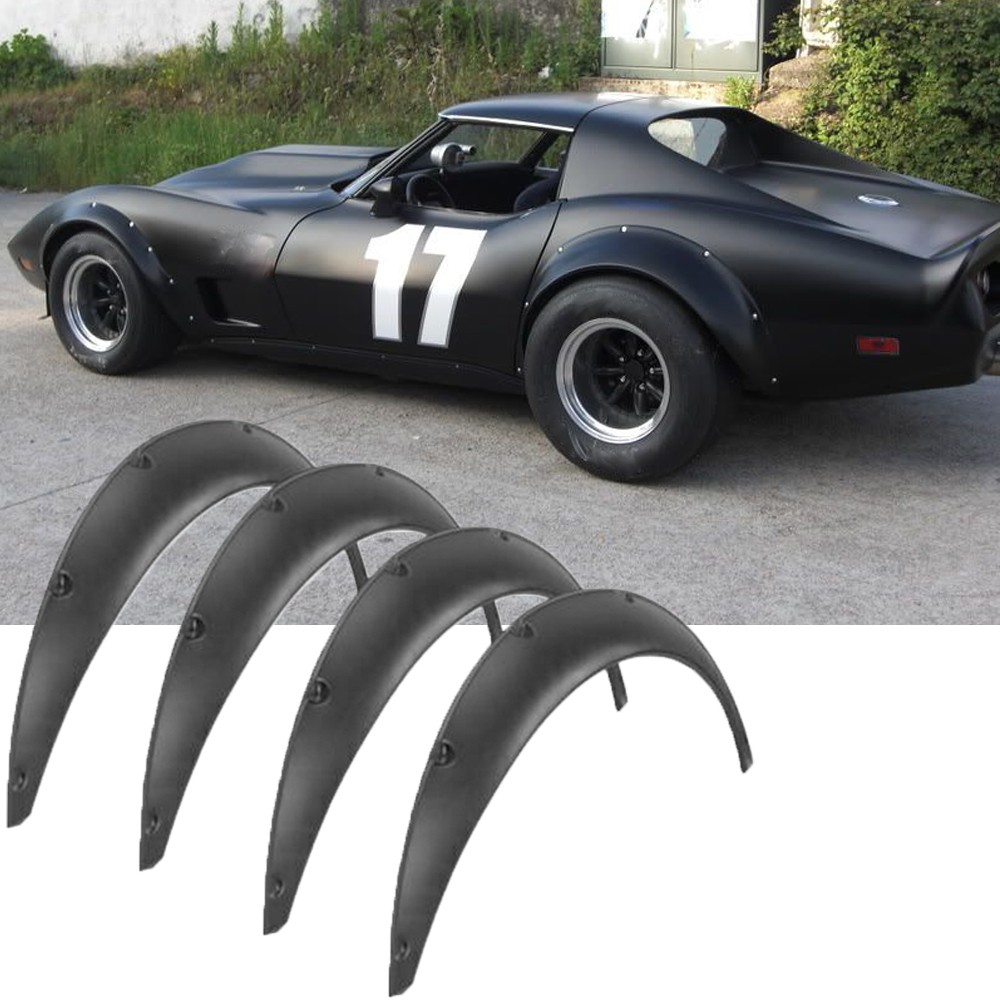 4Pcs 80mm Fender Flares Wide Extension Wheel Arches For Chevrolet Corvette C3