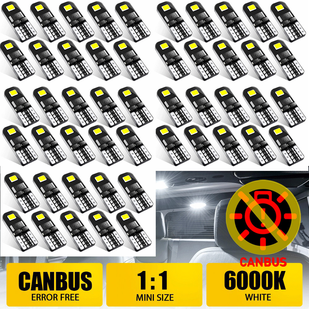10x AUXITO Super Bright Canbus T10 194 168 LED Light Bulbs Xenon white 2825
