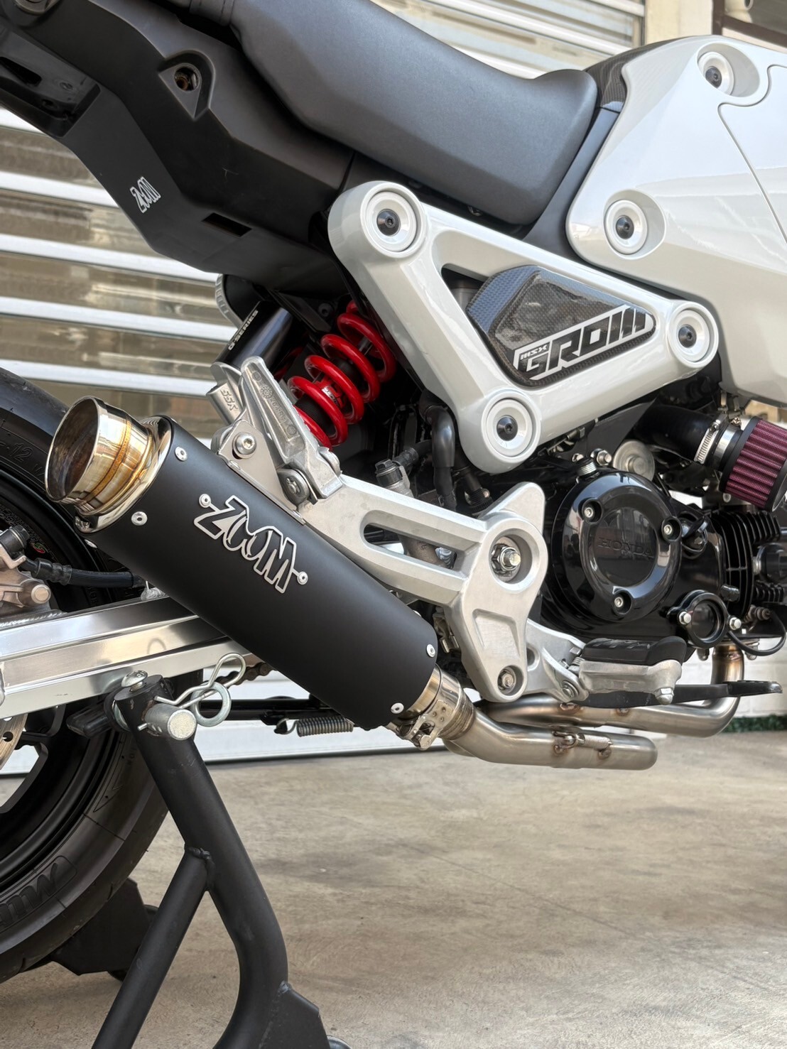 ZoOM Exhaust Honda MSX GROM 125 2022-2026 Full System Low Mount Black LOOP US ZoOM Exhaust Honda MSX GROM 125 2022-2026 Full System Low Mount Black LOOP US