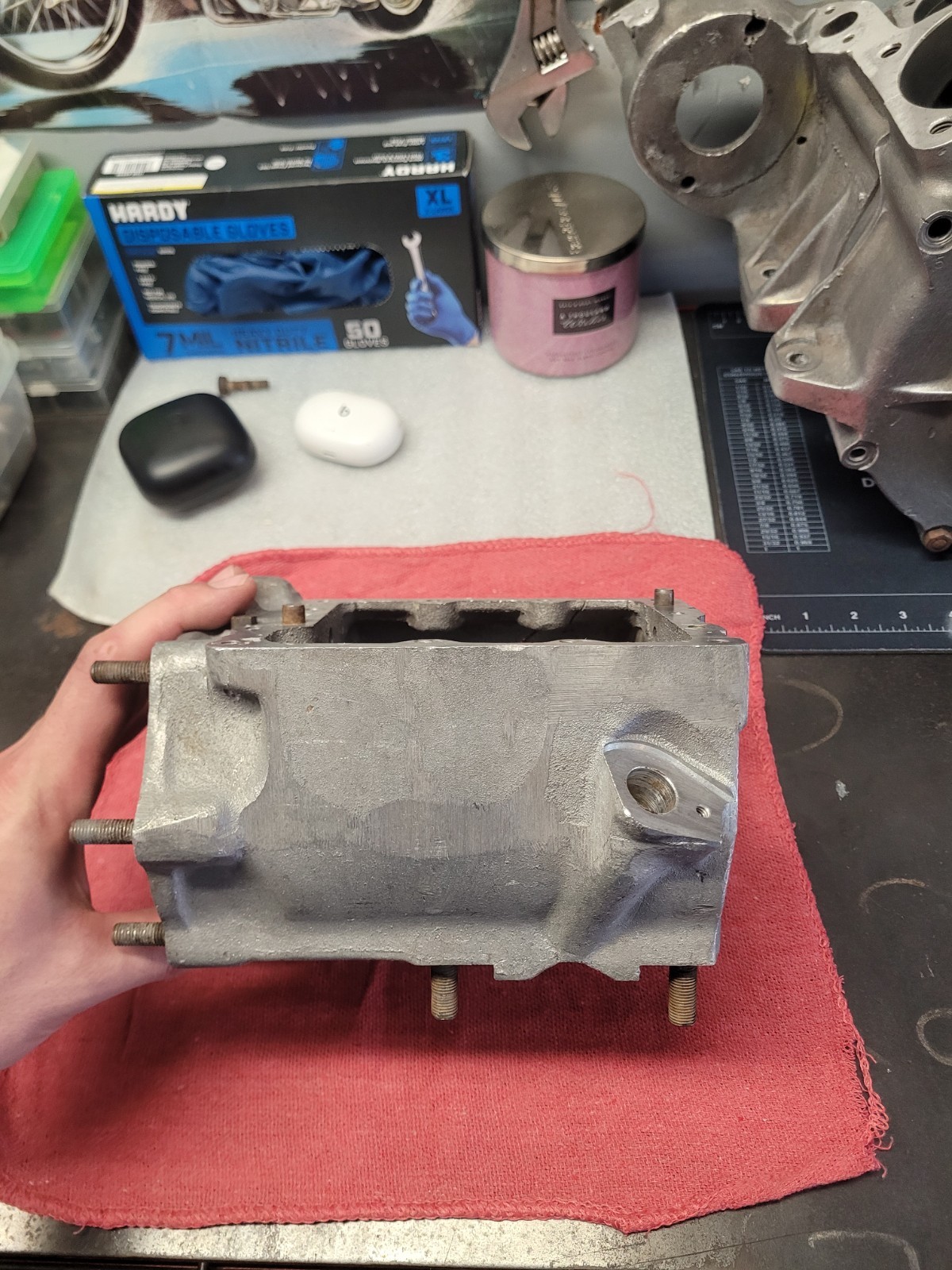 1947 Knucklehead Transmission Case C7 Date Code Panhead Vintage Chopper Cracked 1947 Knucklehead Transmission Case C7 Date Code Panhead Vintage Chopper Cracked