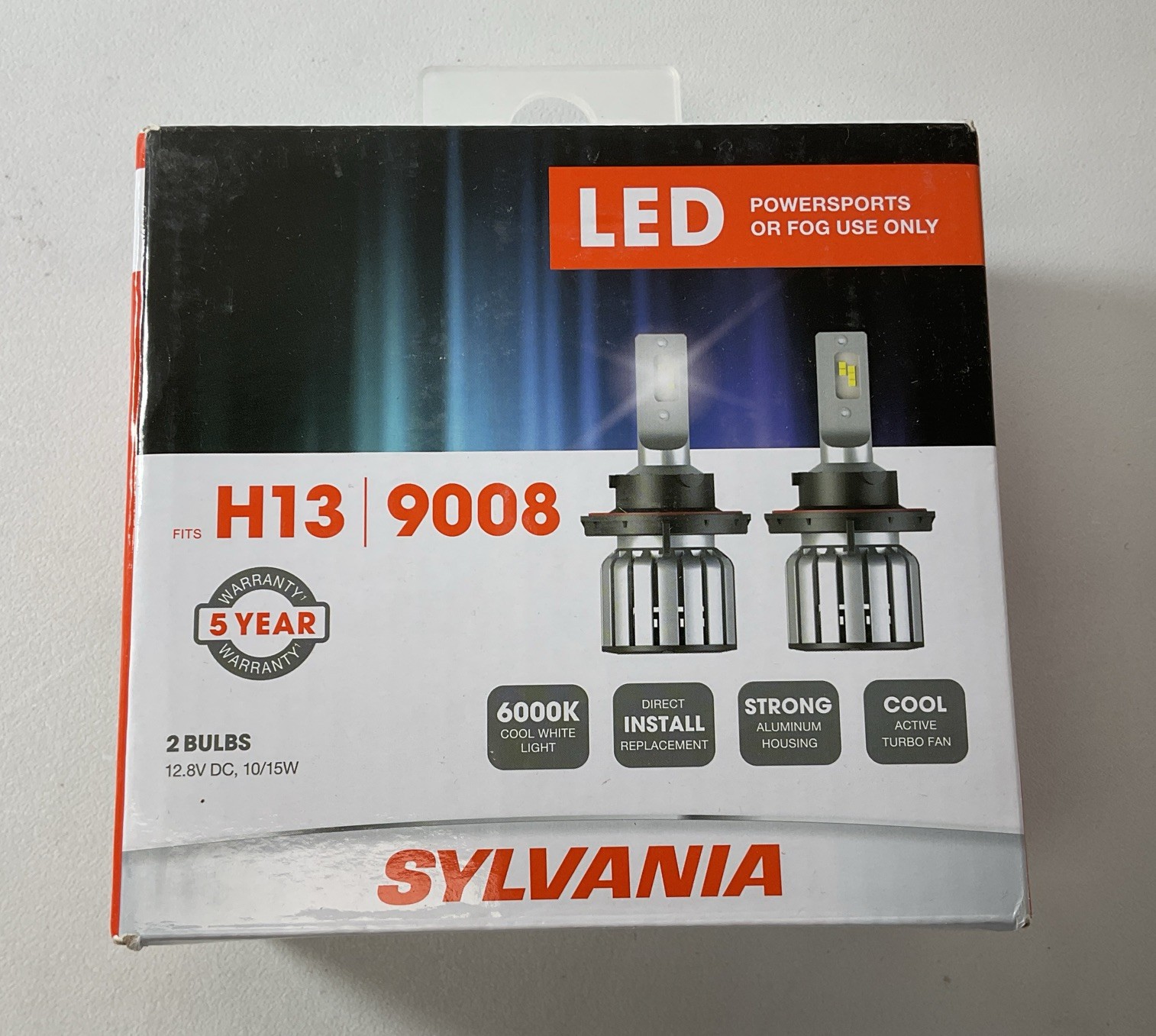 Box Of 2 Sylvania H13/9008 LED For Powersports Or Fog Use Bulbs -Cool White Lite