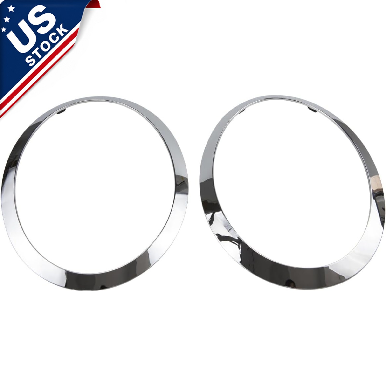 2x Front Chrome Headlight Trim Ring Bezels For MINI Cooper F55 F56 F57 2014-2021