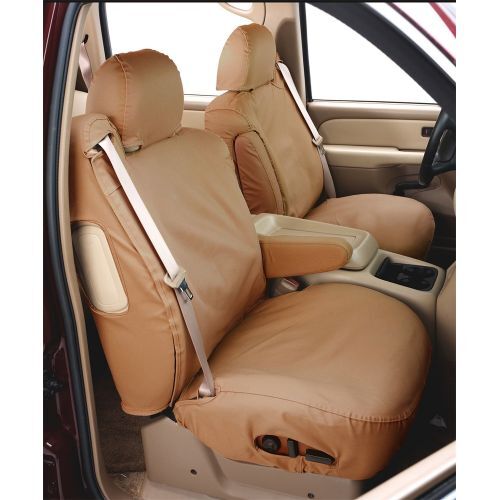 Covercraft SS2299PCTN Polycotton SeatSaver Custom Front Row Seat Covers Tan NEW