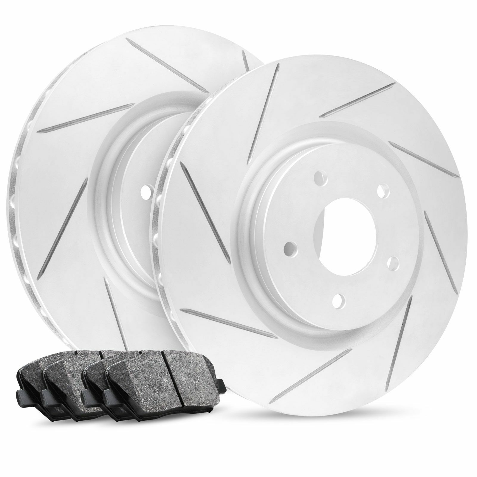 Front Carbon Brake Rotors Slotted Ceramic Pad For 2011-2018 Audi A8 Quattro, SQ5