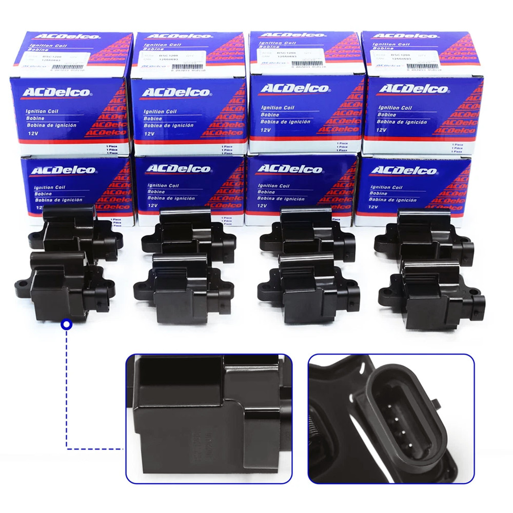 8Pcs Ac Ignition Coils For Chevy GMC 4.8L 5.3L 6.0L 6,8L D581 UF271 12558693