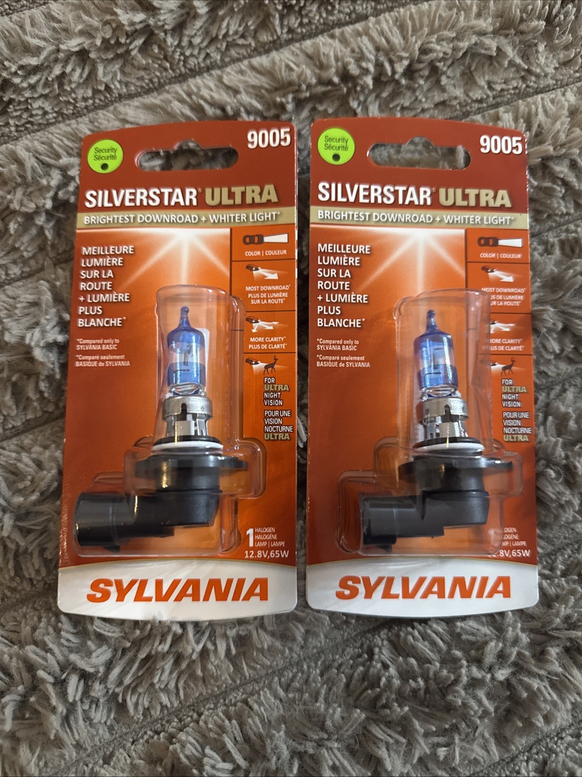 Sylvania SilverStar Ultra 9005 HB3 65W Two Bulbs Light DRL Daytime Upgrade Lamp Sylvania SilverStar Ultra 9005 HB3 65W Two Bulbs Light DRL Daytime Upgrade Lamp