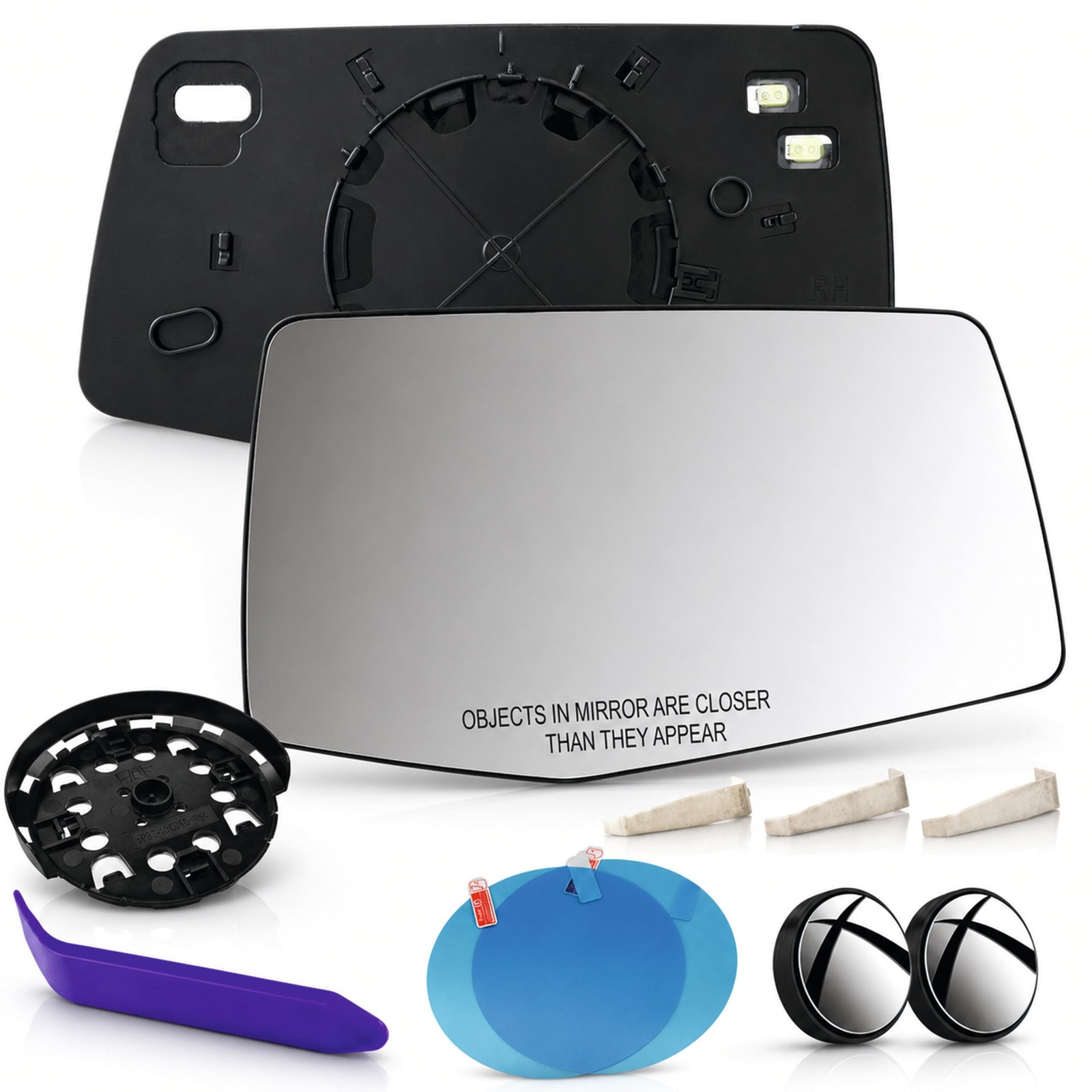 Passenger Side Mirror Glass Compatible with Silverado, Sierra 2019-2026 Passenger Side Mirror Glass Compatible with Silverado, Sierra 2019-2026