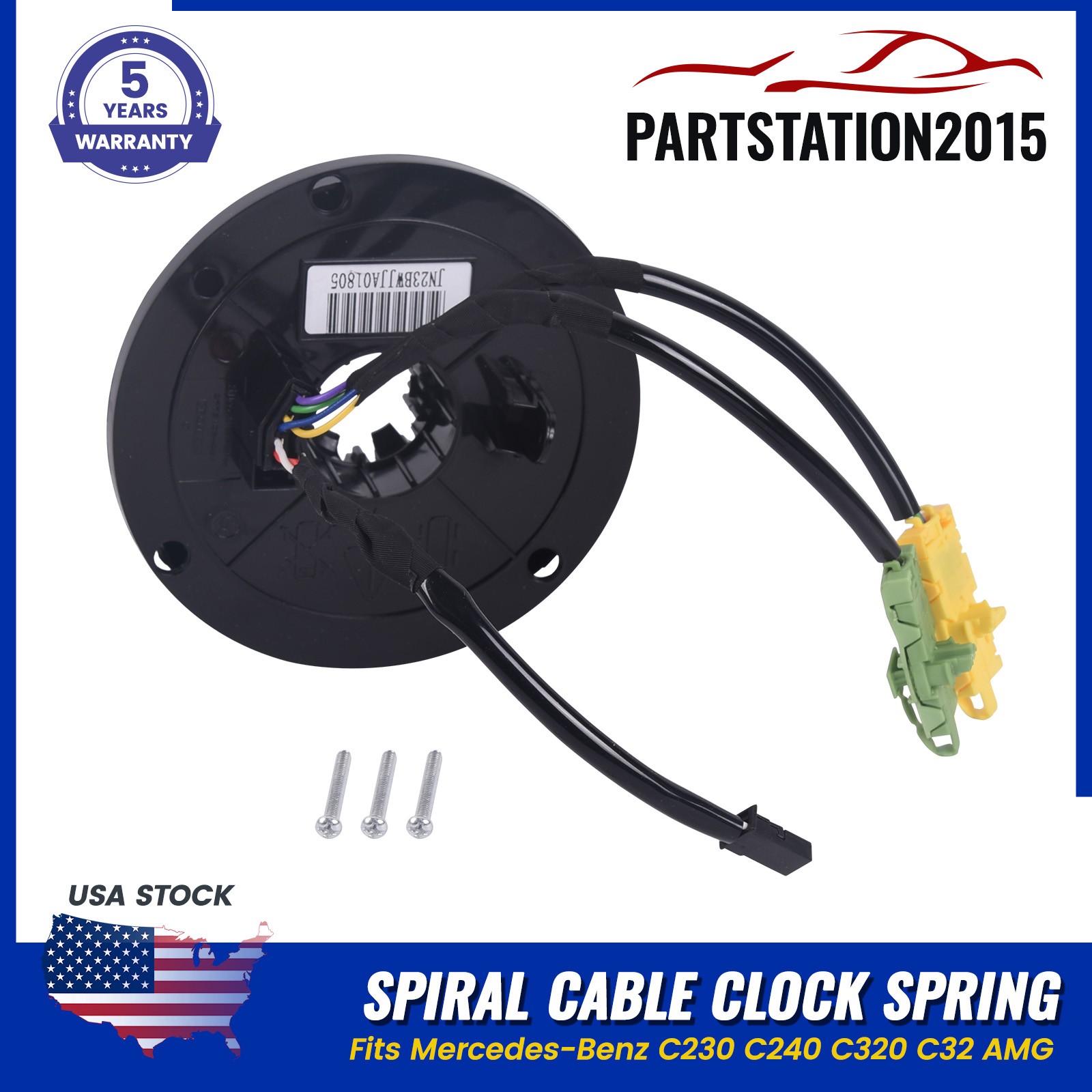 Fits Mercedes-Benz C230 C240 C320 C32 AMG Spiral Cable Clock Spring 0004640618