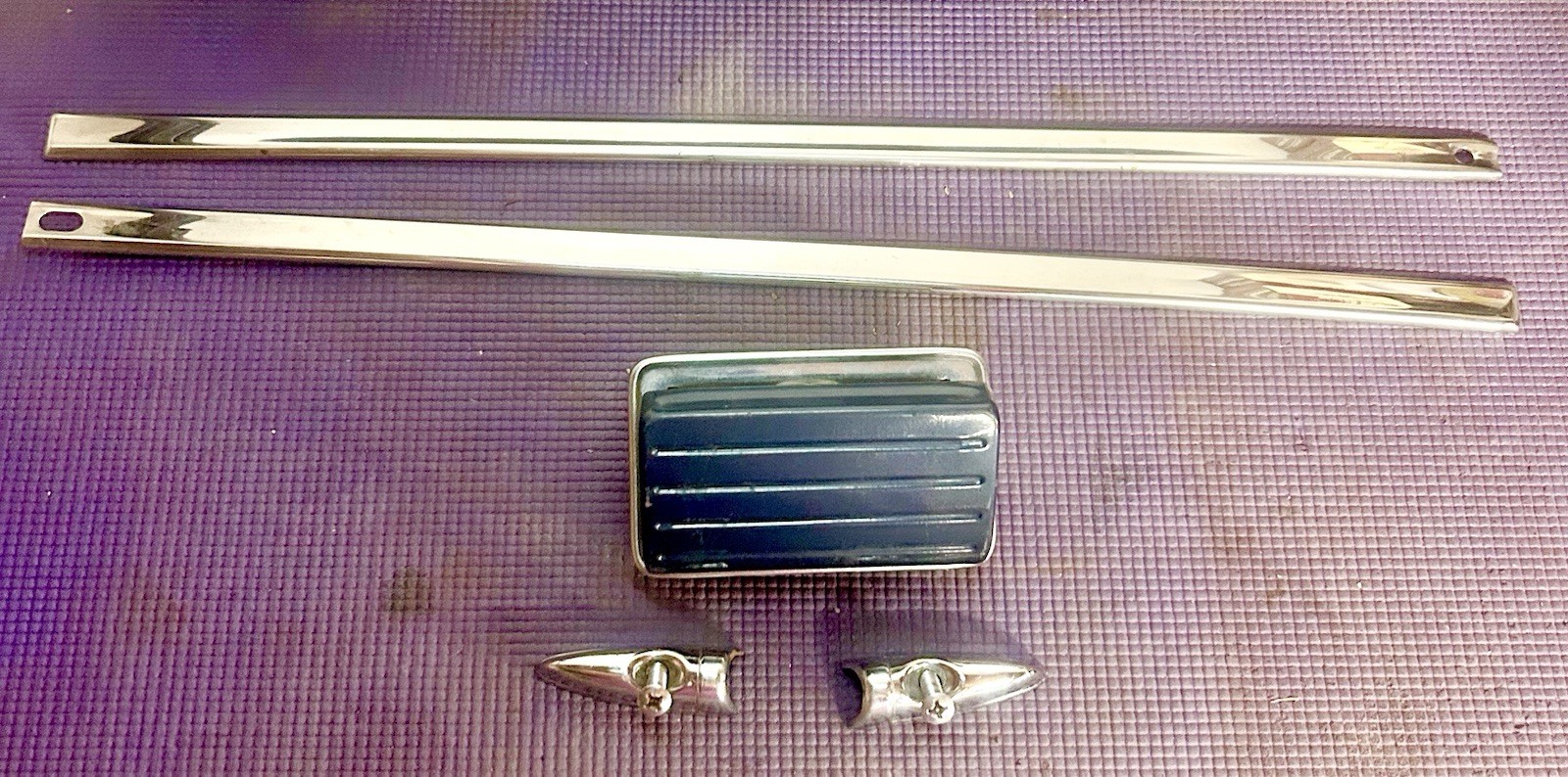 1953 1954 Ford Pair Front Seat Back Stainless Trim Moldings Panel Chrome Ashtray 1953 1954 Ford Pair Front Seat Back Stainless Trim Moldings Panel Chrome Ashtray