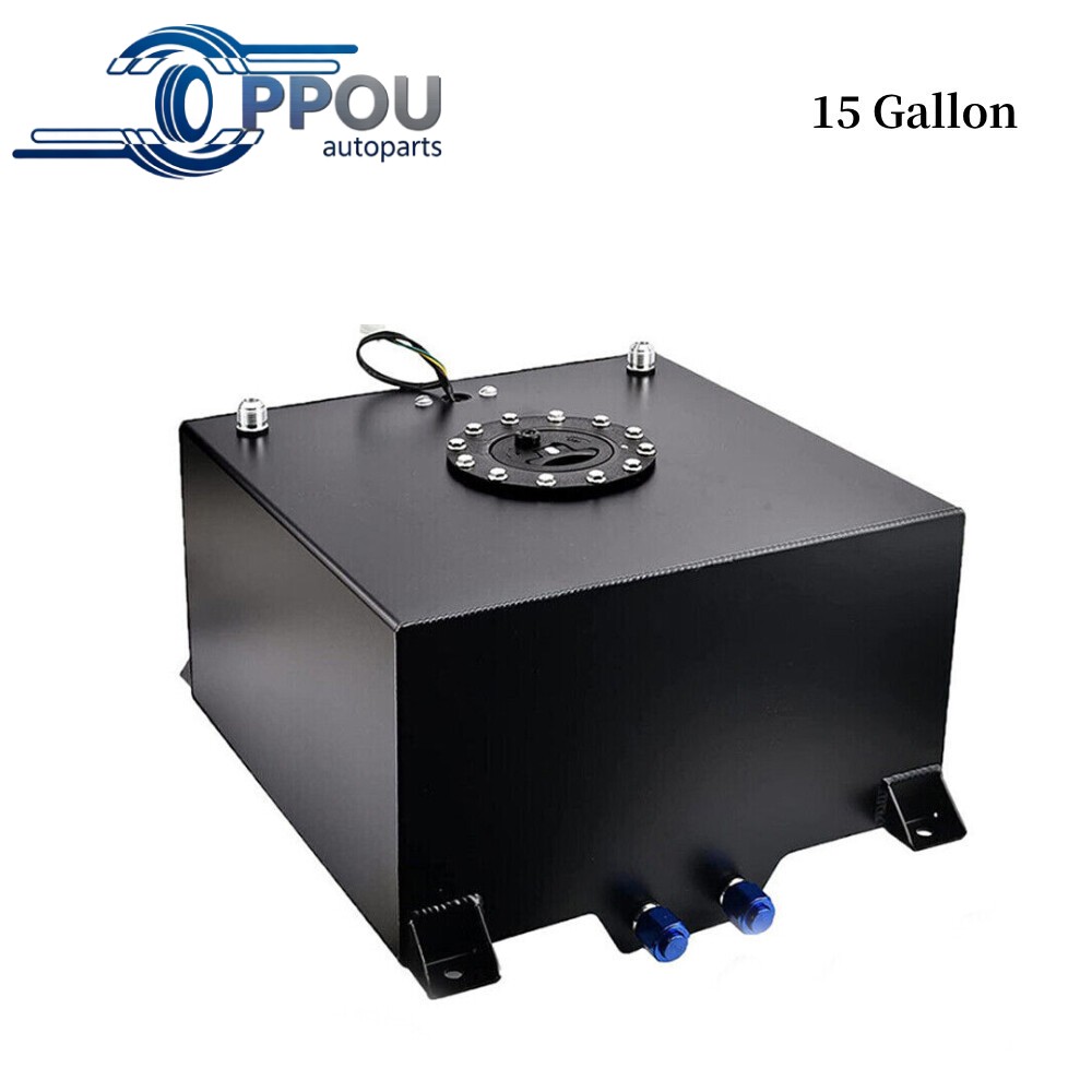 15 Gallon Black Coated Aluminum Racing/drifting Fuel Cell Gas Tank+level Sender