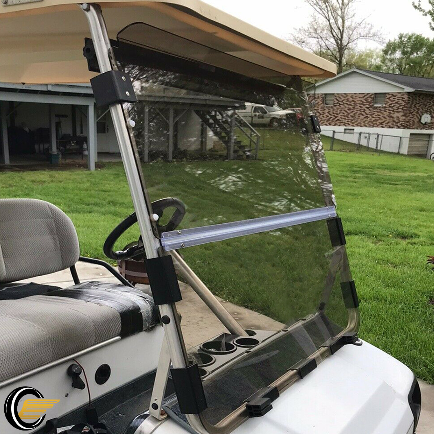 For 1982-2000.5 Club Car DS Golf Cart Folding Smoke Tinted Windshield Windscreen For 1982-2000.5 Club Car DS Golf Cart Folding Smoke Tinted Windshield Windscreen
