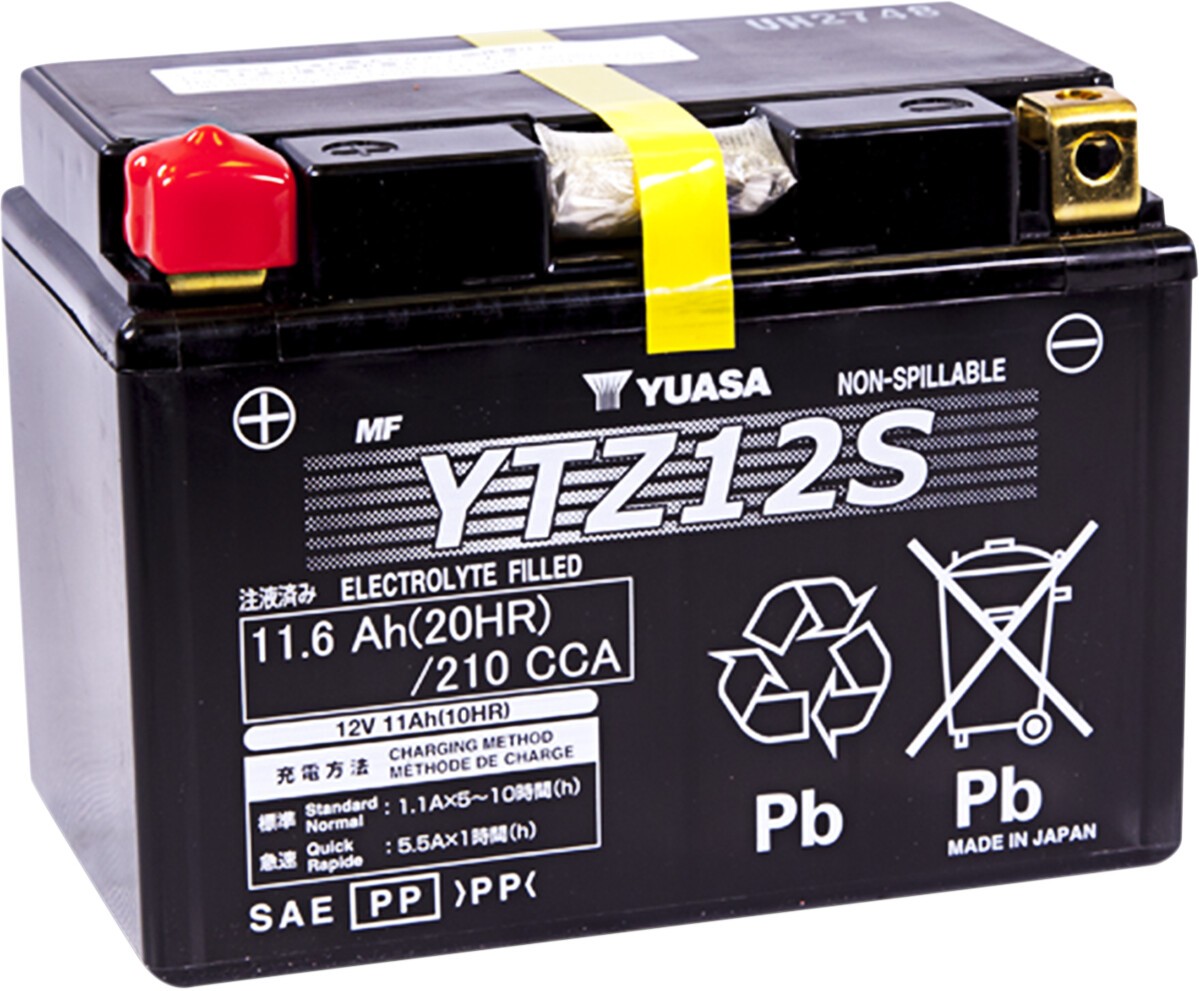 Yuasa YTZ12S Factory Activated AGM Maintenance Free Battery 12V 11Ah 210 CCA Yuasa YTZ12S Factory Activated AGM Maintenance Free Battery 12V 11Ah 210 CCA