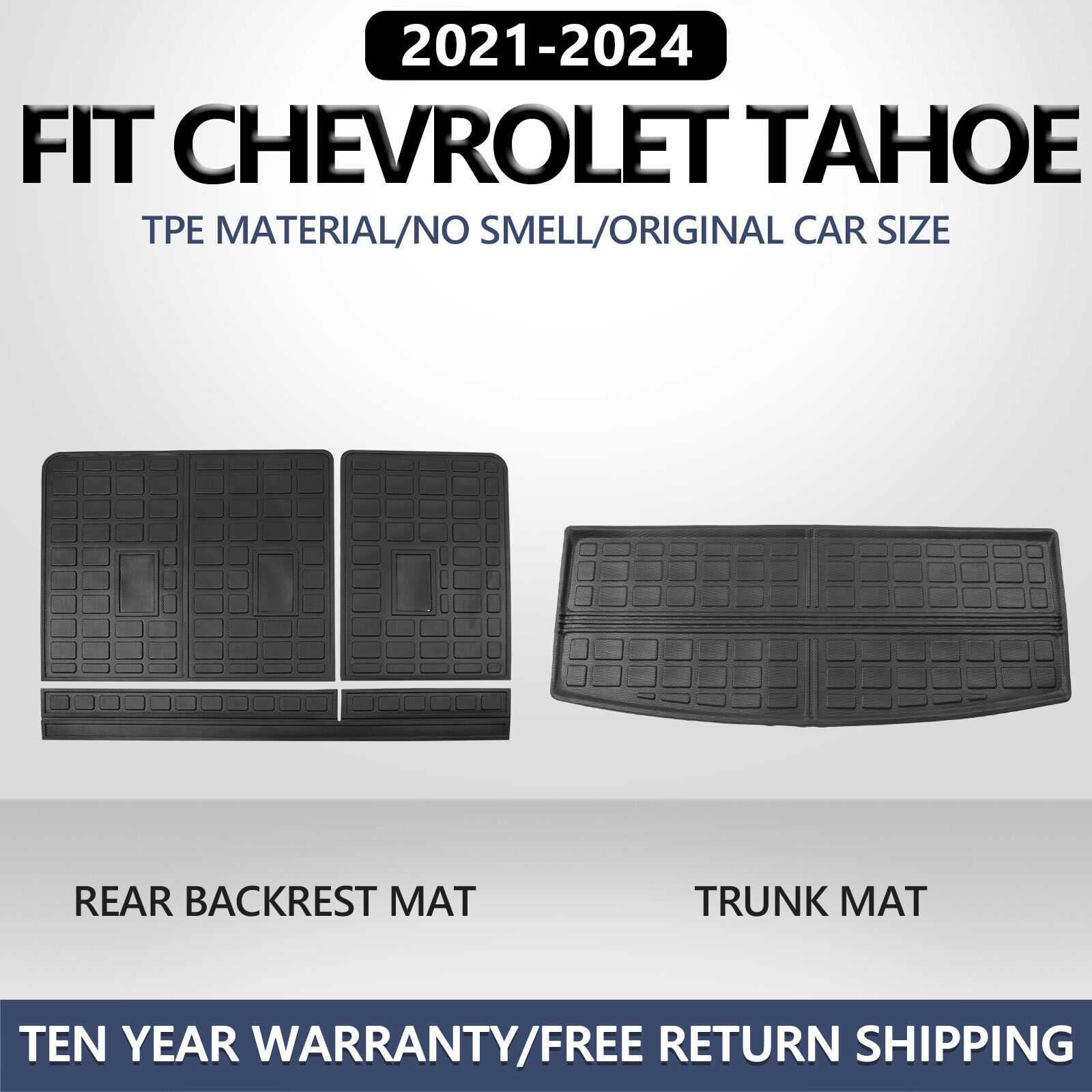 Floor Mats Backrest Mats Trunk Cargo Liners For 2021-2024 Chevy Tahoe/GMC Yukon