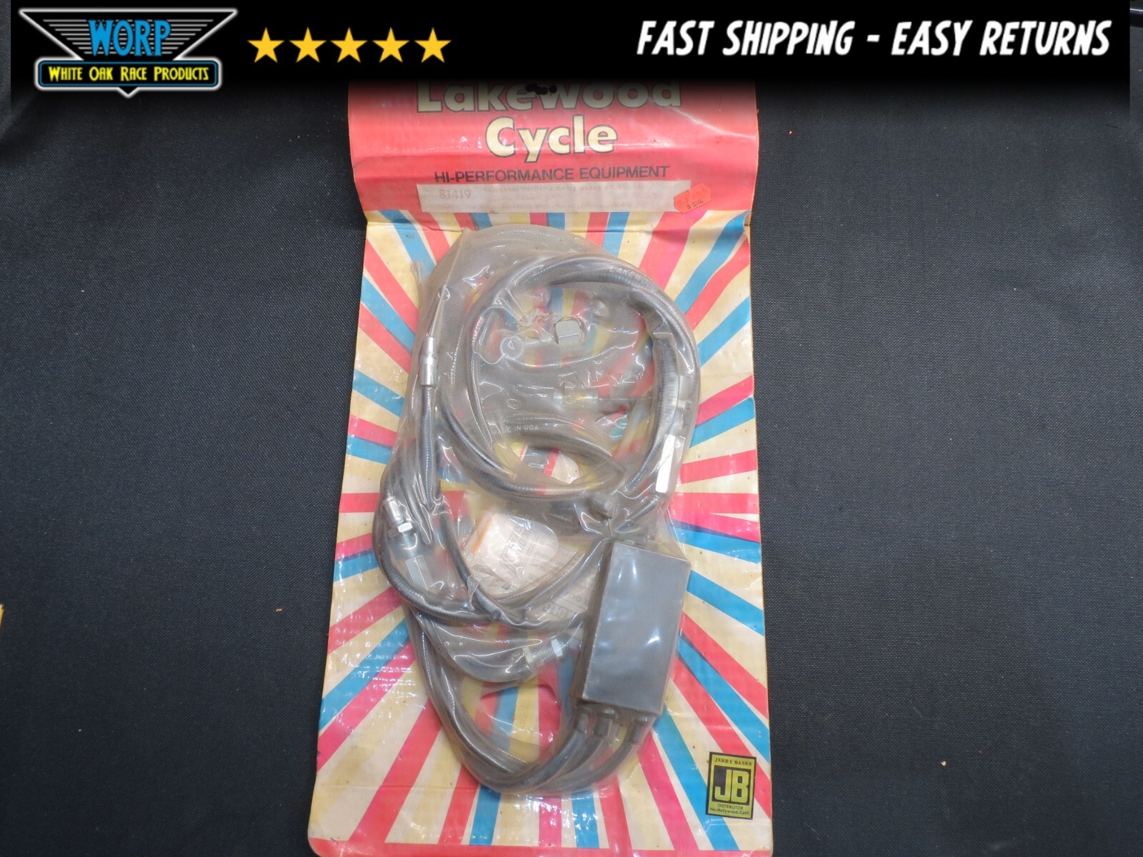 VINTAGE NOS LAKEWOOD CYCLE THROTTLE CABLE 81419 HIGHBAR EXTENSION KIT KAWASAKI