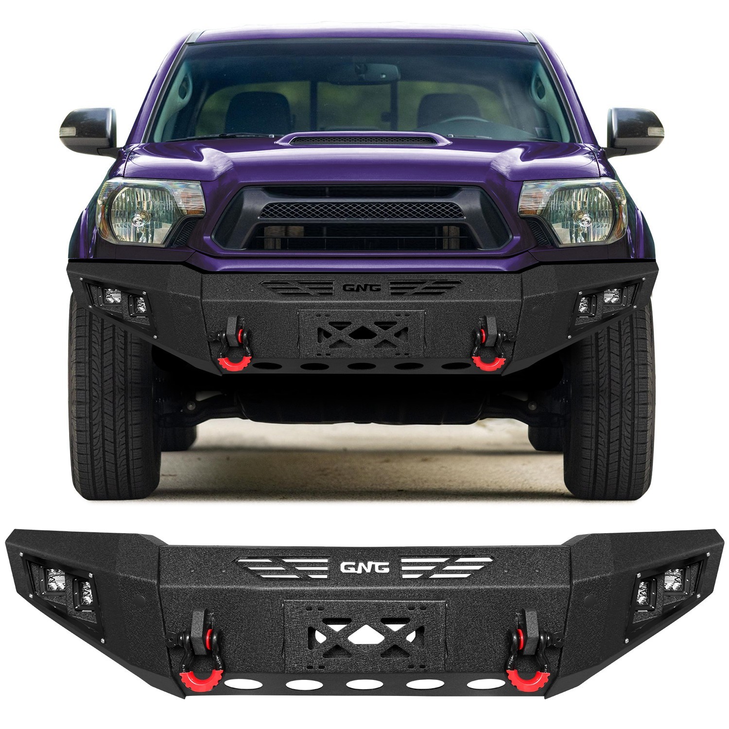 VIJAY Front Bumper For 2005-2015 Toyota Tacoma with Winch Plate & Lights