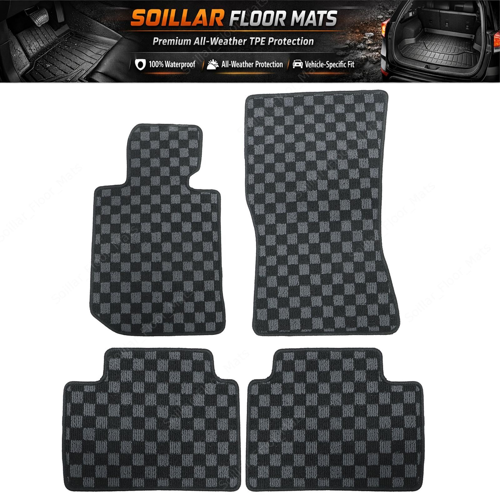 For 2019-2024 BMW 3-Series G20 M3 G80 Checkered Flag 1st & 2nd Carpet Floor Mats