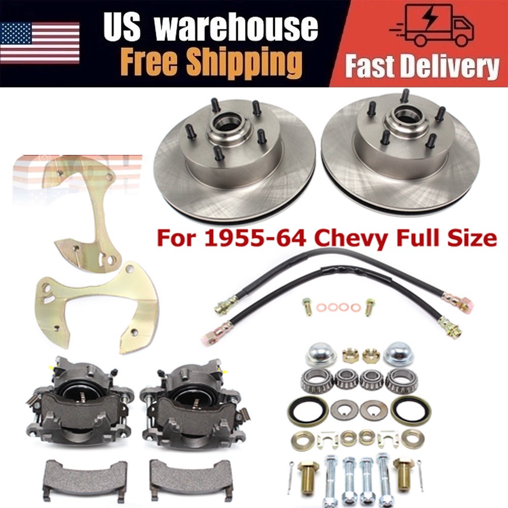 For 1955-64 Chevy Full Size Impala Bel Air Car Deluxe Disc Brake Kit, 5 x 4-3/4