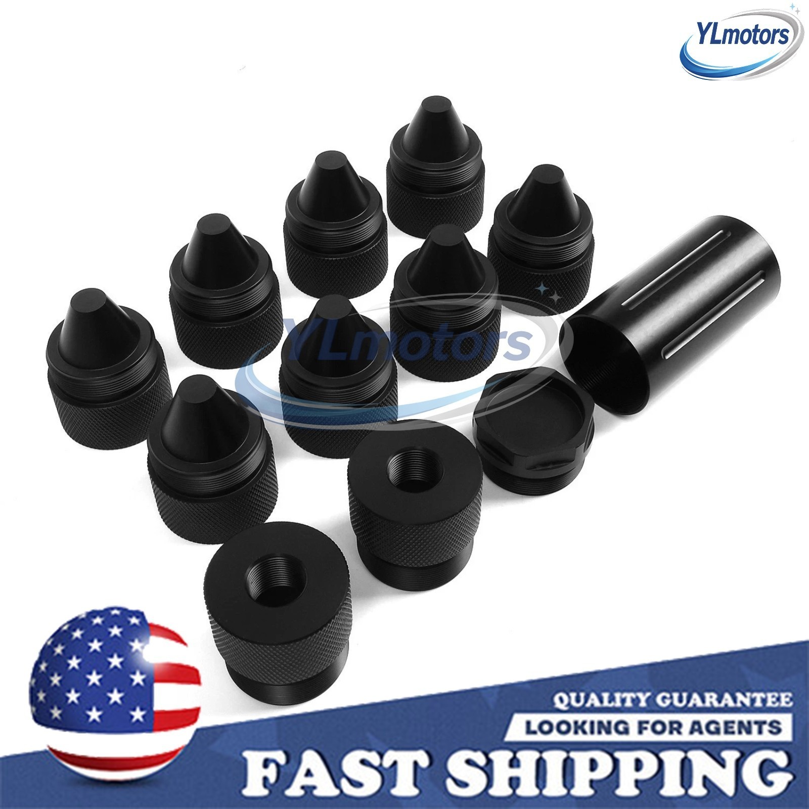 For any 1.375\'\'X24 Cone shaped parts Stainless Steel Sealed End Cap Black For any 1.375\'\'X24 Cone shaped parts Stainless Steel Sealed End Cap Black