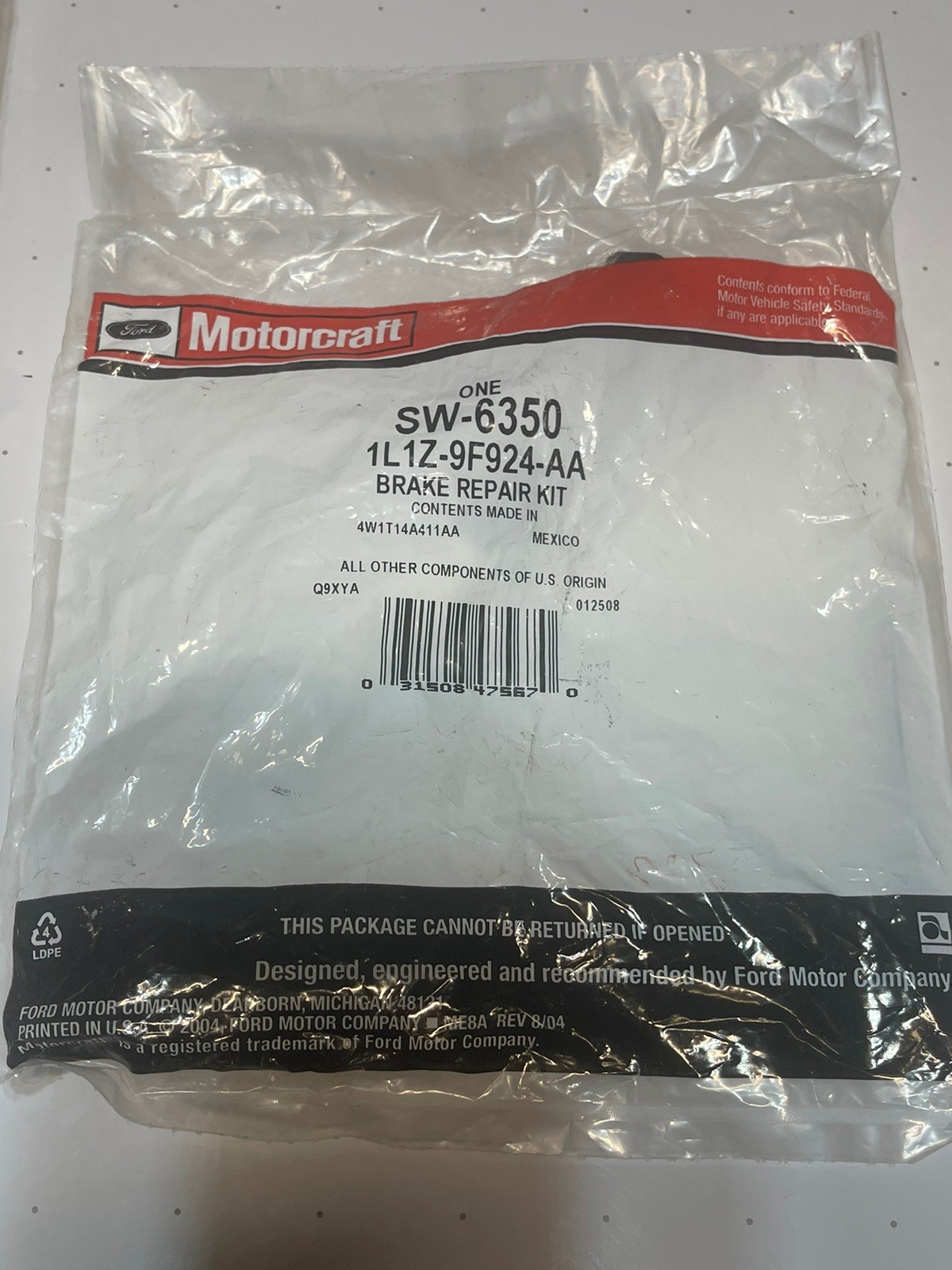 Ford Motorcraft NEW Brake Repair Kit Cruise Control Cut-out SW6350 / 1K1Z9F924AA Ford Motorcraft NEW Brake Repair Kit Cruise Control Cut-out SW6350 / 1K1Z9F924AA