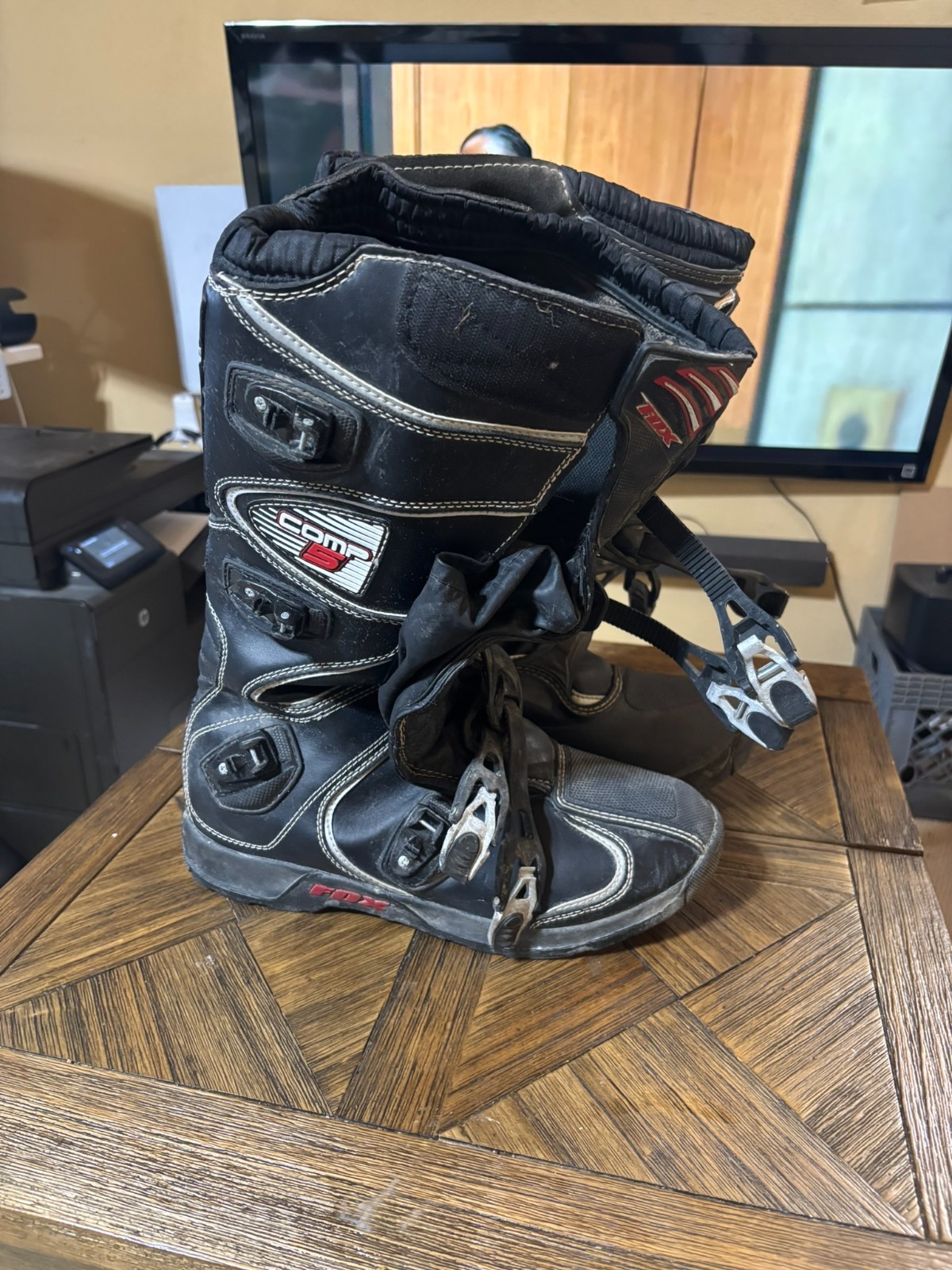 FOX Racing Comp 5 Motocross Boots Men\'s Size 13 Black MX Dirt Bike ATV