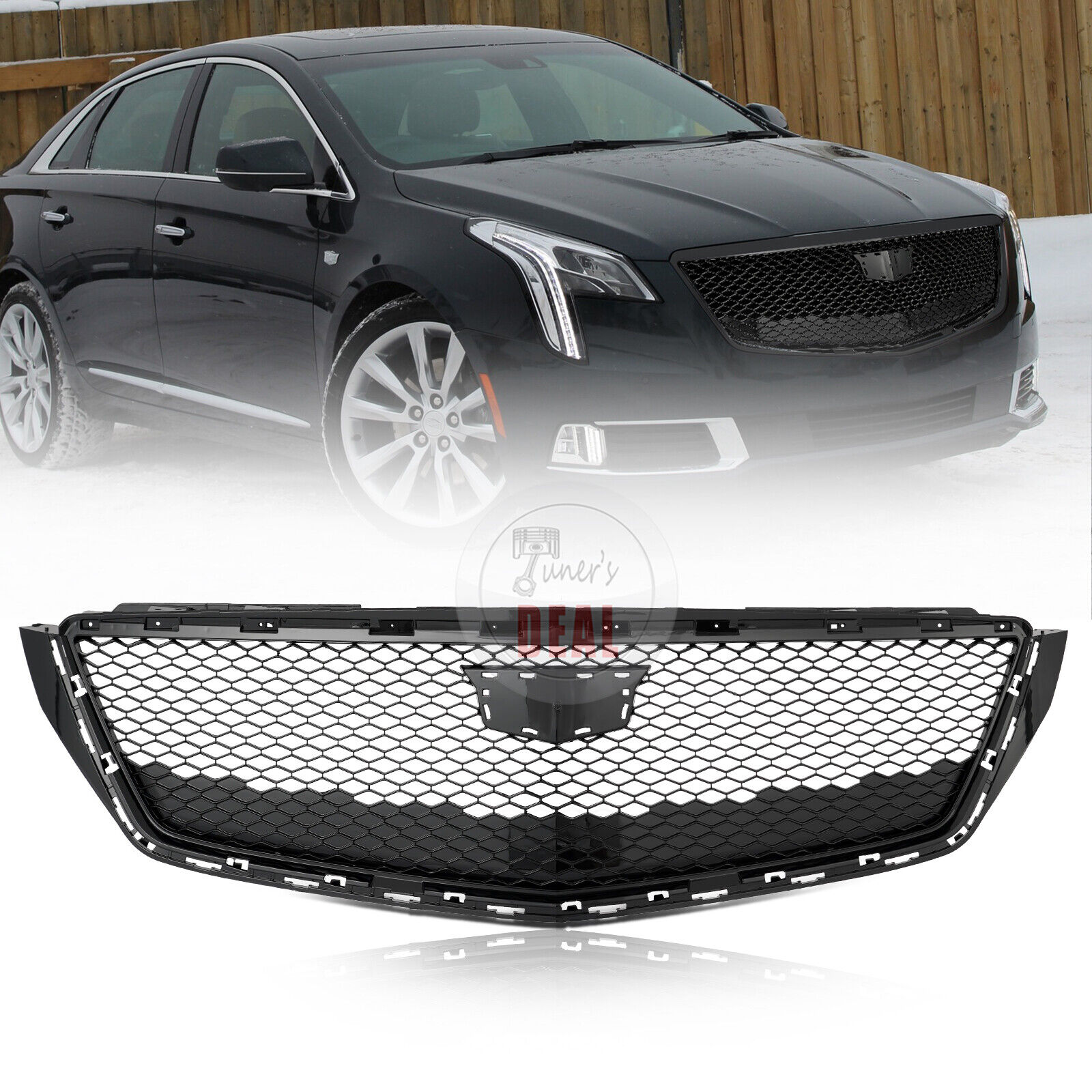 For 2018-2020 Cadillac XTS Honeycomb Front Bumper Hood Grille Grill Cover Mesh