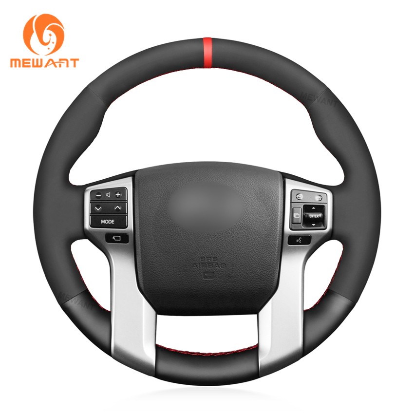 MEWANT Suede/PU Leather Custom Steering Wheel Cover Wrap for Toyota Tacoma 12-23