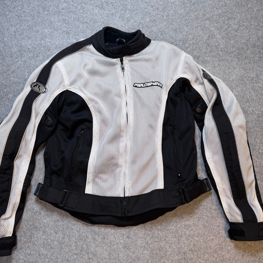 2003 Fieldsheer Mach Womens 12 Mesh Armored Motorcycle Jacket White Black